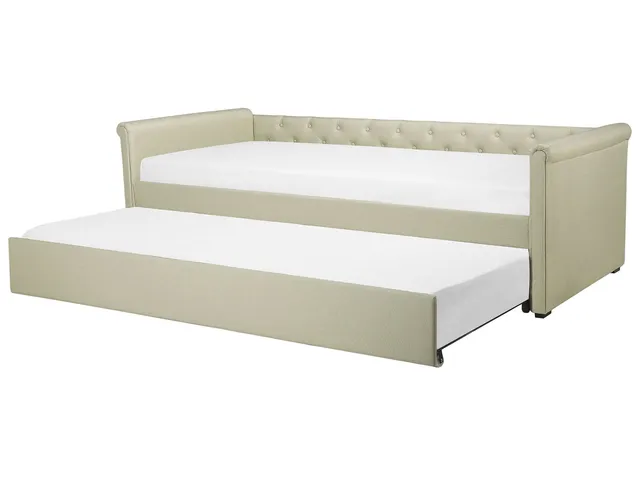 beliani-libourne-tagesbett-80x200-beige-leinenoptik image 1