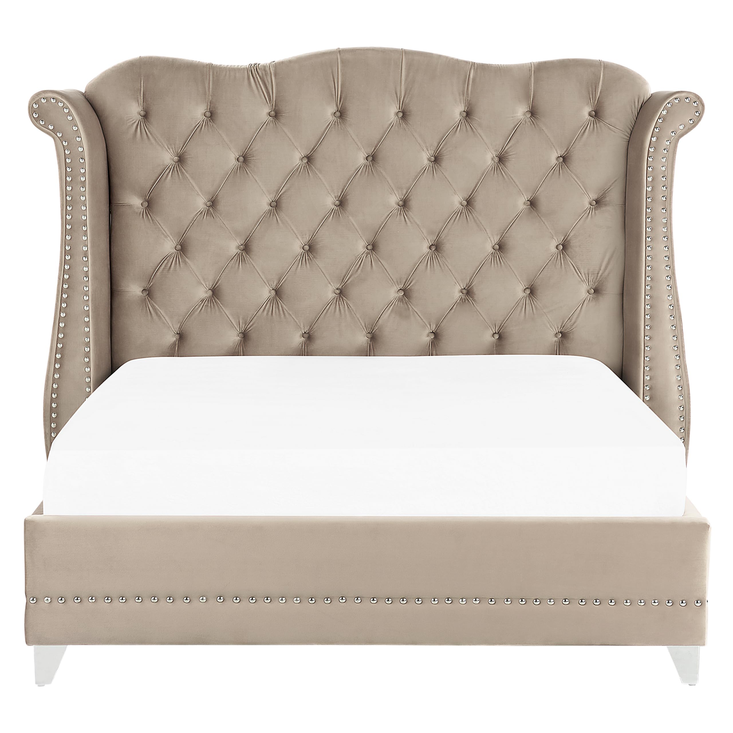 beliani-ayette-bett-180x200-cm-samt-taupe-chesterfield image 4