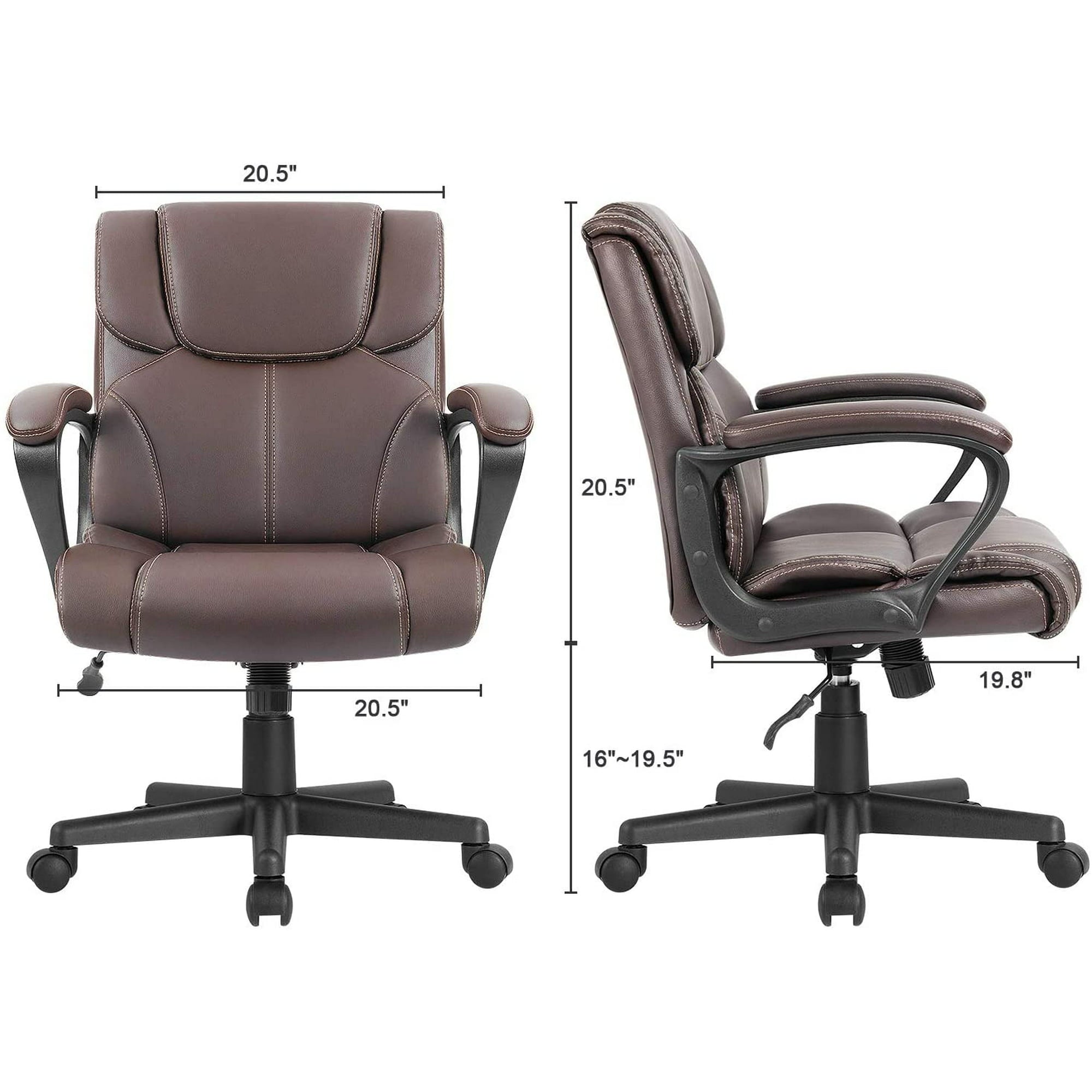homall-office-leather-chair-b-rostuhl-schwarz-kunstleder-2 image 6
