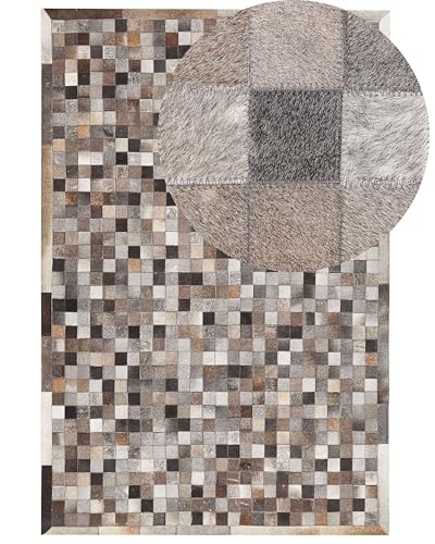 beliani-armutlu-teppich-kuhfell-patchwork-160x230-braun image 7