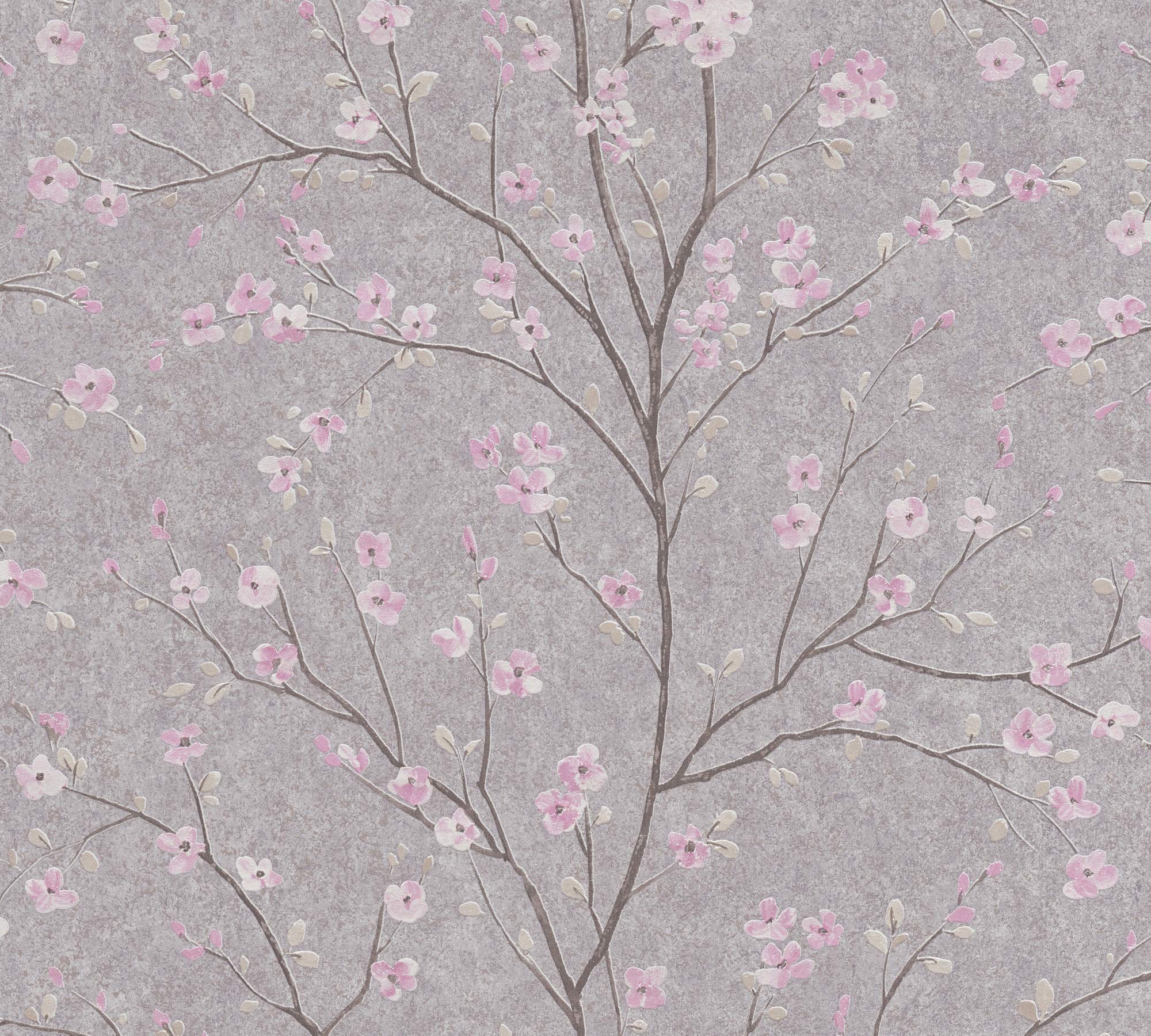 a-s-cr-ation-metropolitan-tapete-grau-rosa-kirschbl-te image 2