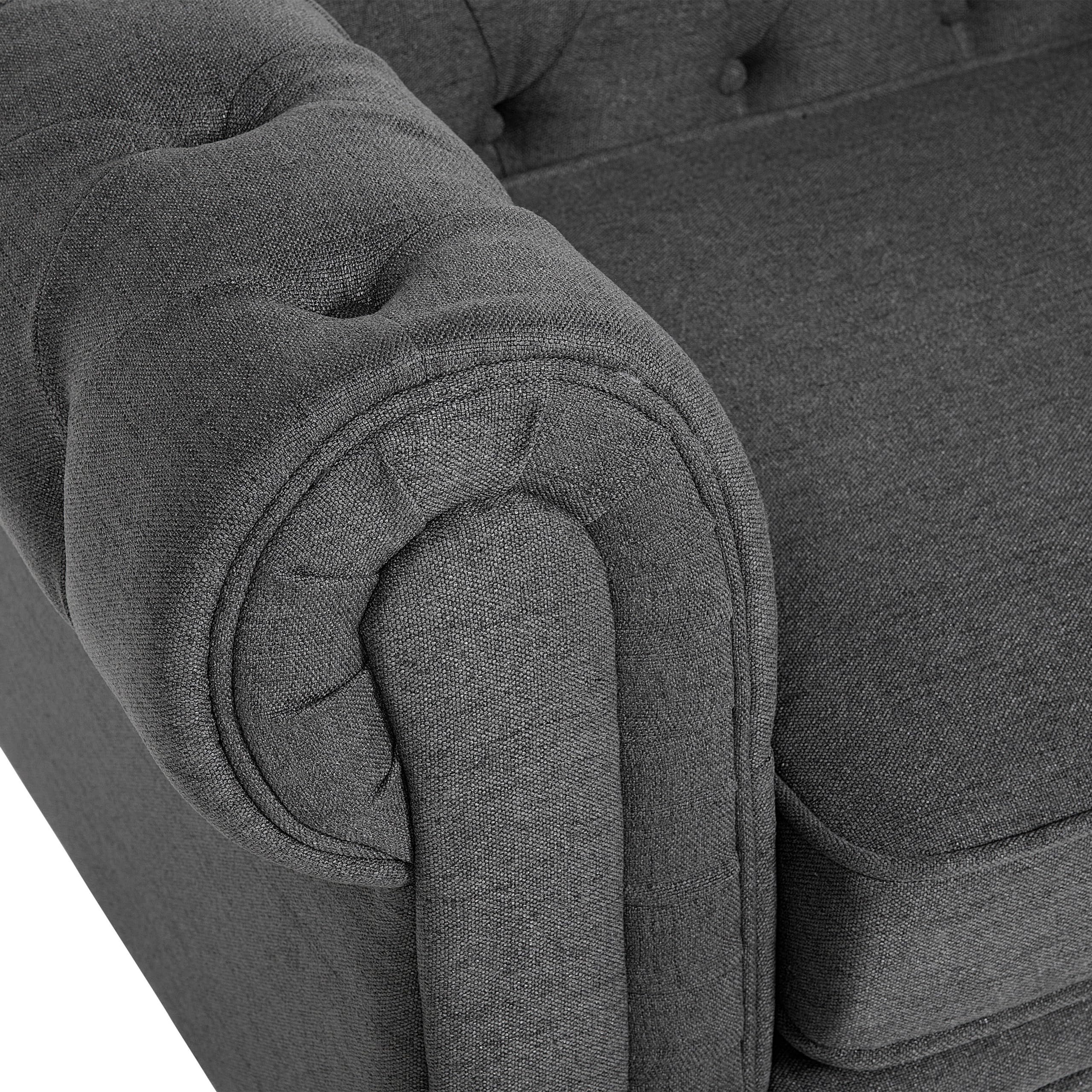 beliani-chesterfield-sessel-grau-polstersessel-stoff-knopfheftung image 6