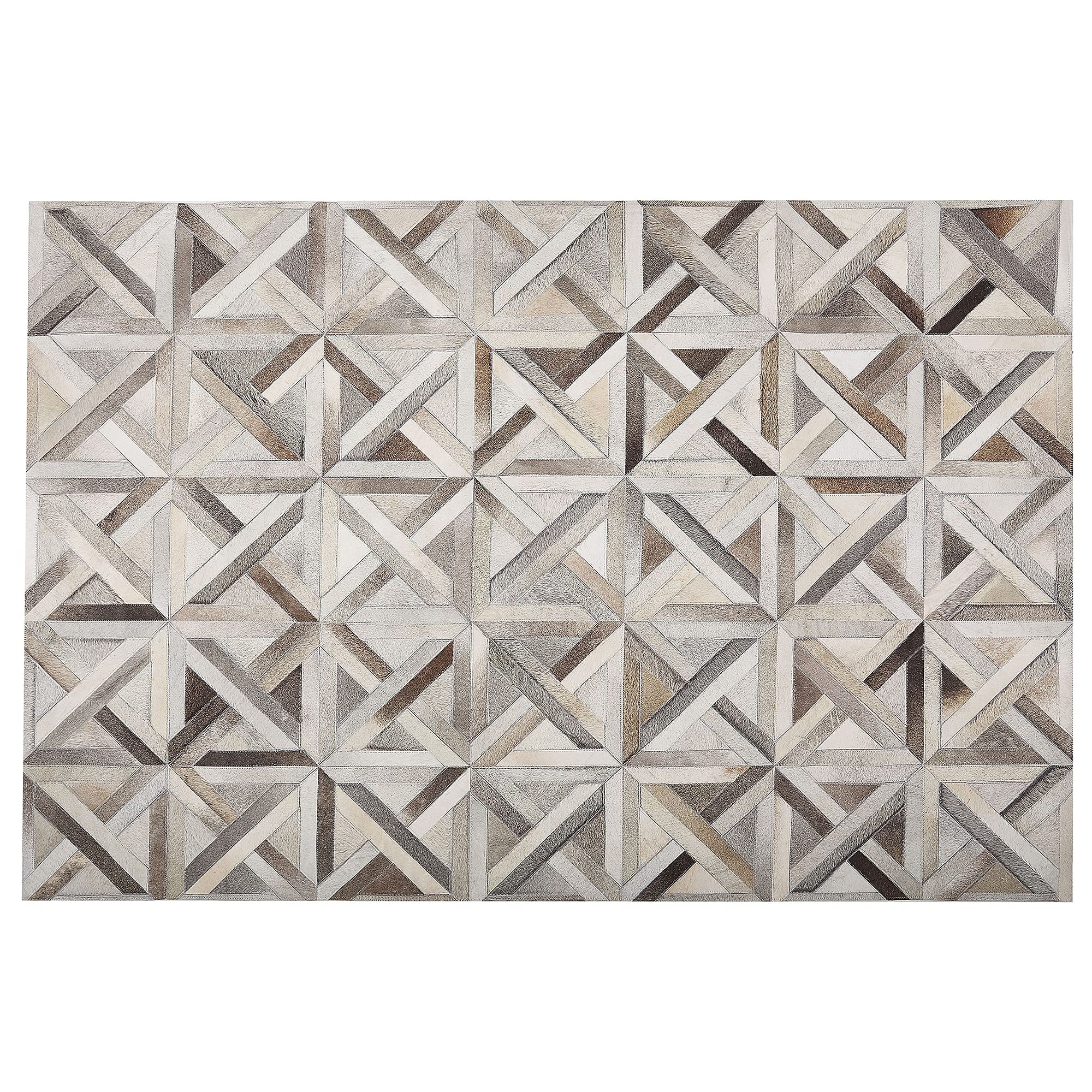 beliani-taytan-leder-teppich-140x200-cm-beige-braun-patchwork image 4