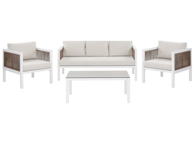 beliani-borello-garten-lounge-set-wei-beige-5-sitzer image 1