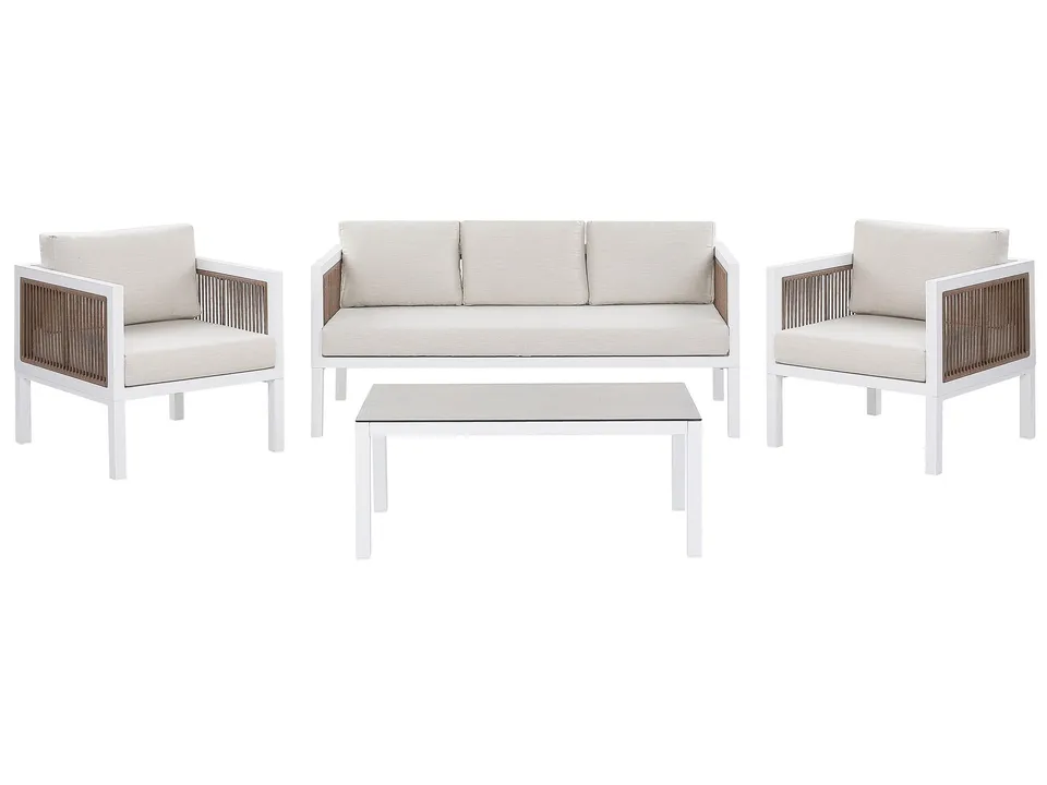 beliani-borello-garten-lounge-set-wei-beige-5-sitzer image 1