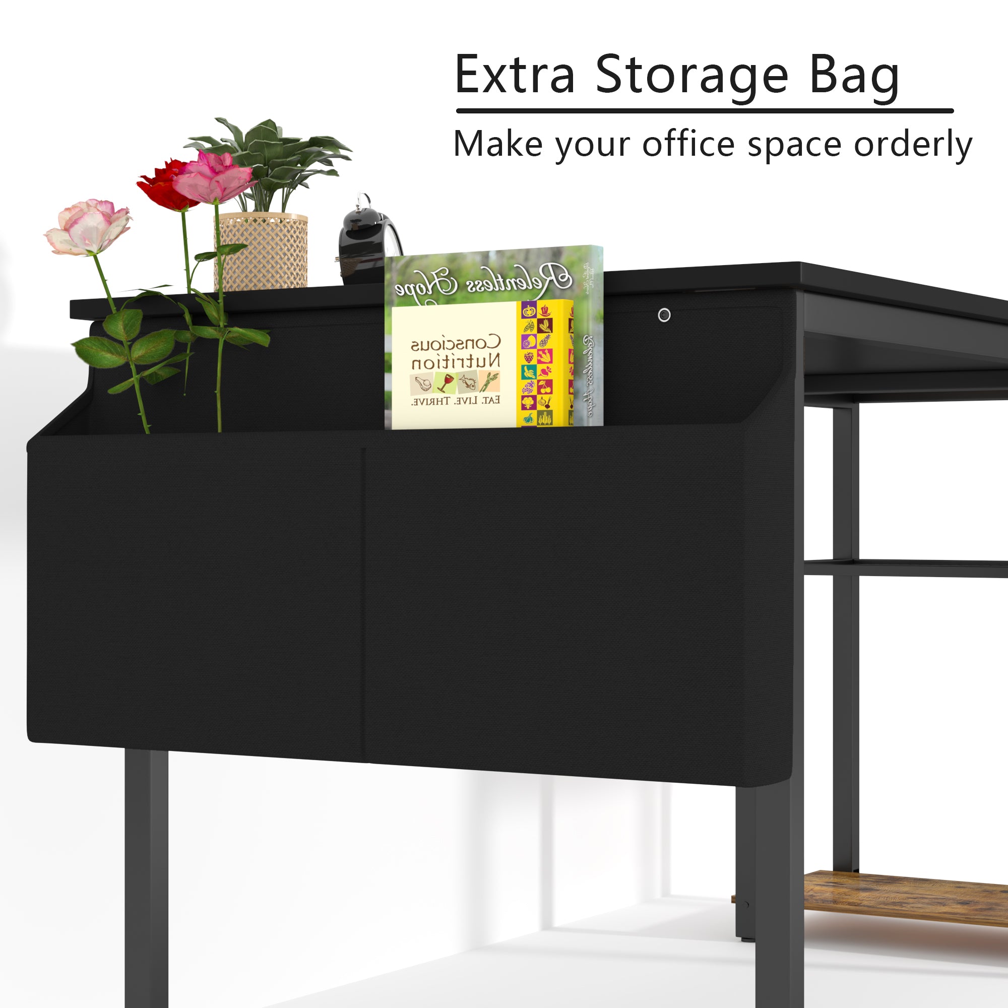 homall-shelf-schreibtisch-mit-regal-120-cm-schwarz-braun image 6