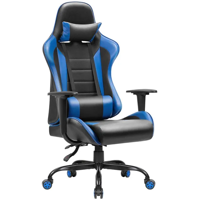 homall-gaming-stuhl-b-rostuhl-pu-leder-blau-h-henverstellbar image 1