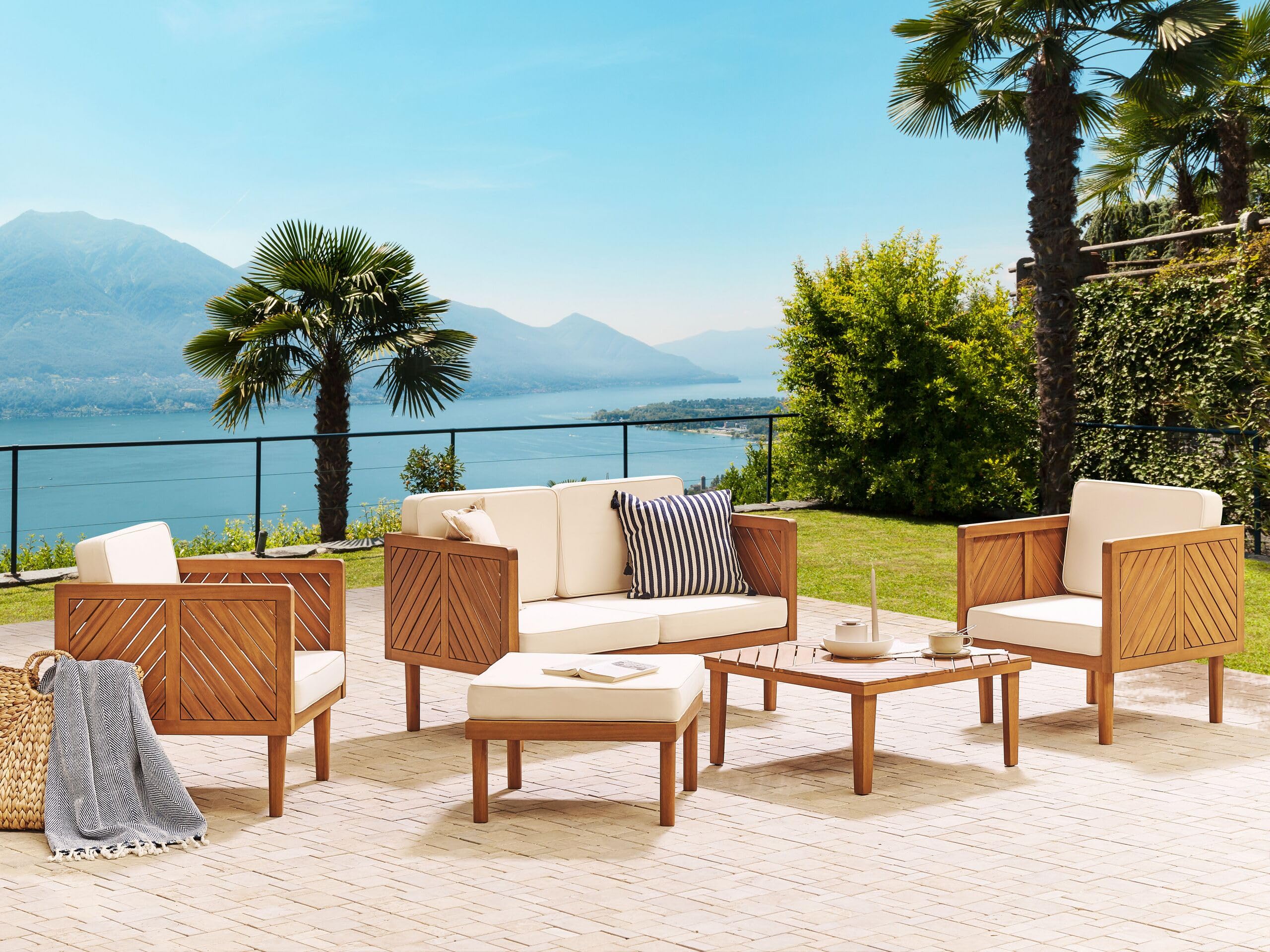 beliani-baratti-lounge-set-5-tlg-akazie-beige-4-sitzer image 2