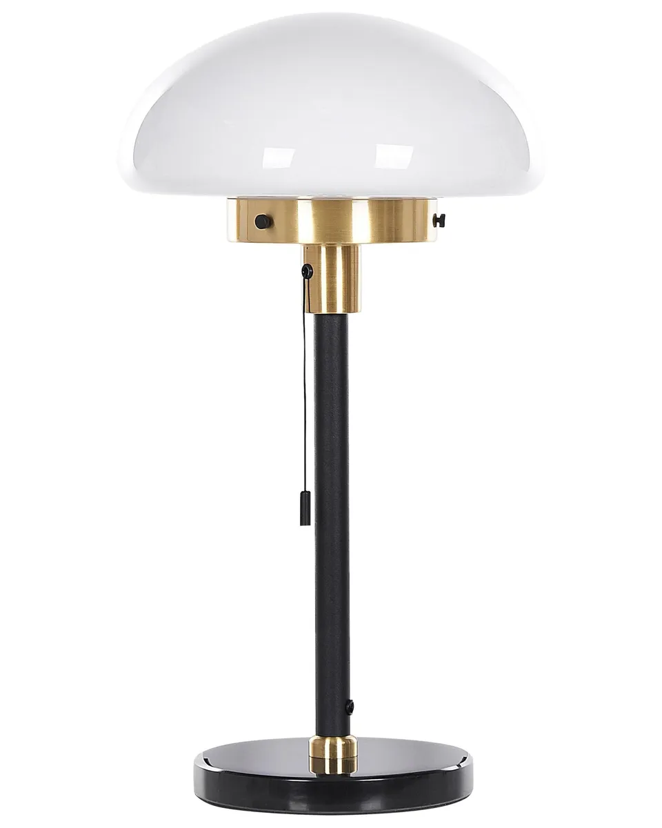beliani-minija-tischlampe-schwarz-gold-glas-rund image 1