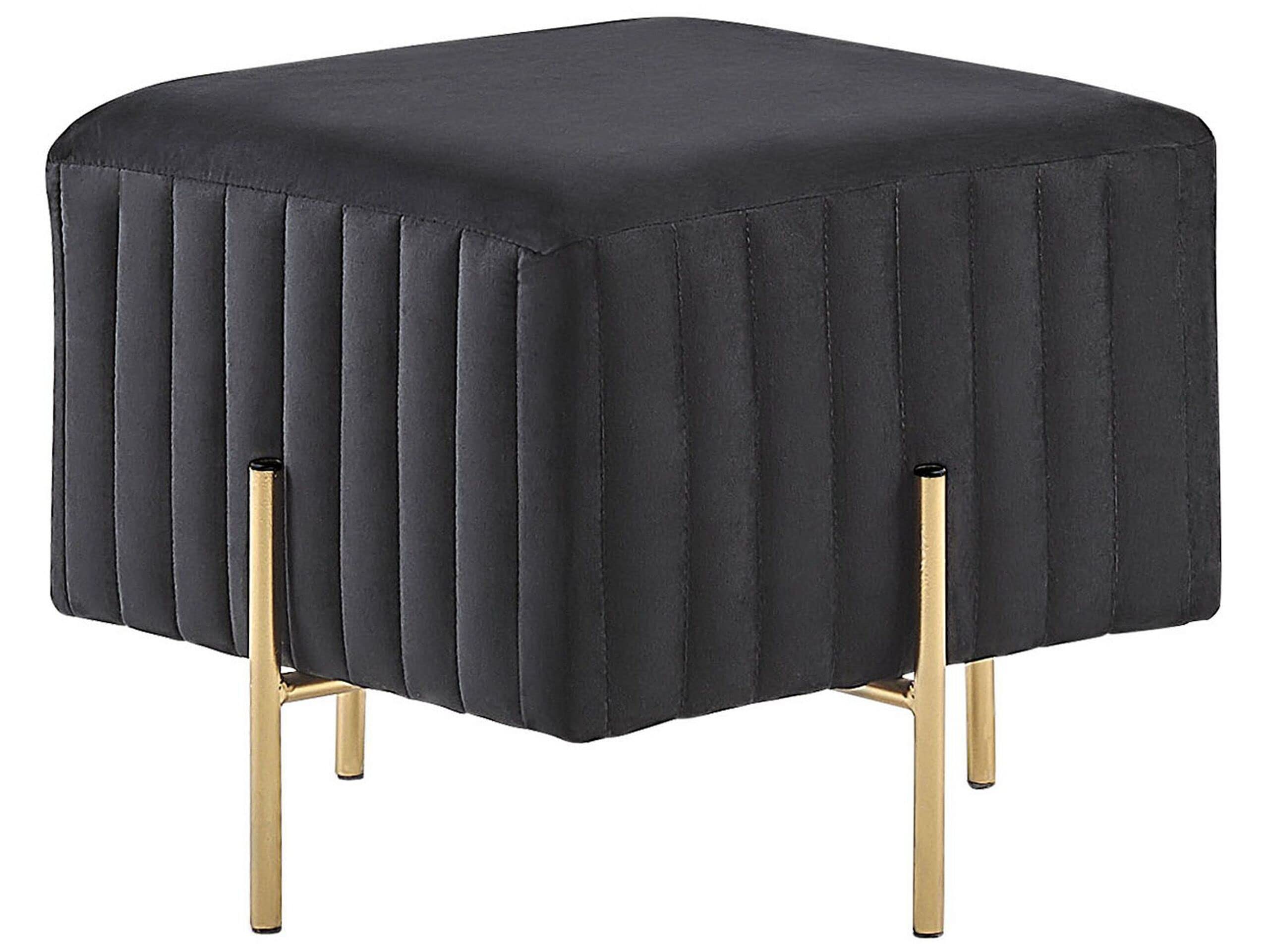 beliani-dayton-pouf-samt-schwarz-45x45-mit-goldbeinen image 1