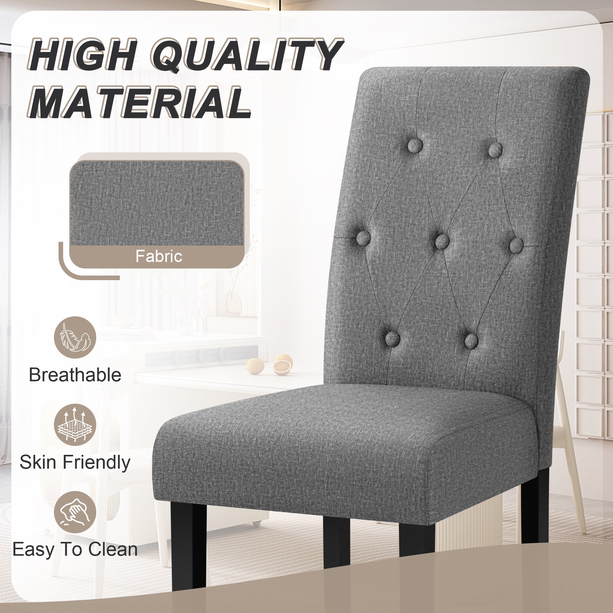 homall-modern-dining-chair-essstuhl-grau-2er-set-stoff image 2