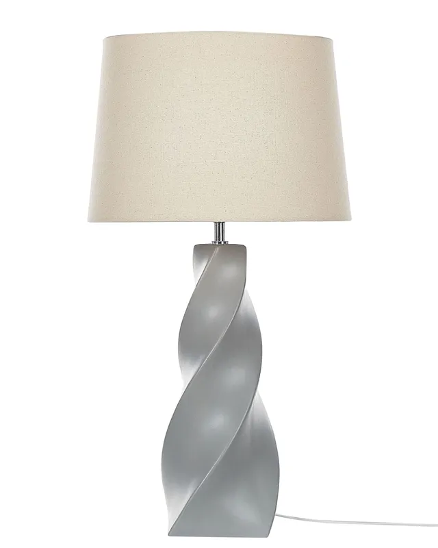 beliani-belaya-tischlampe-keramik-grau-71-cm-juteschirm image 1