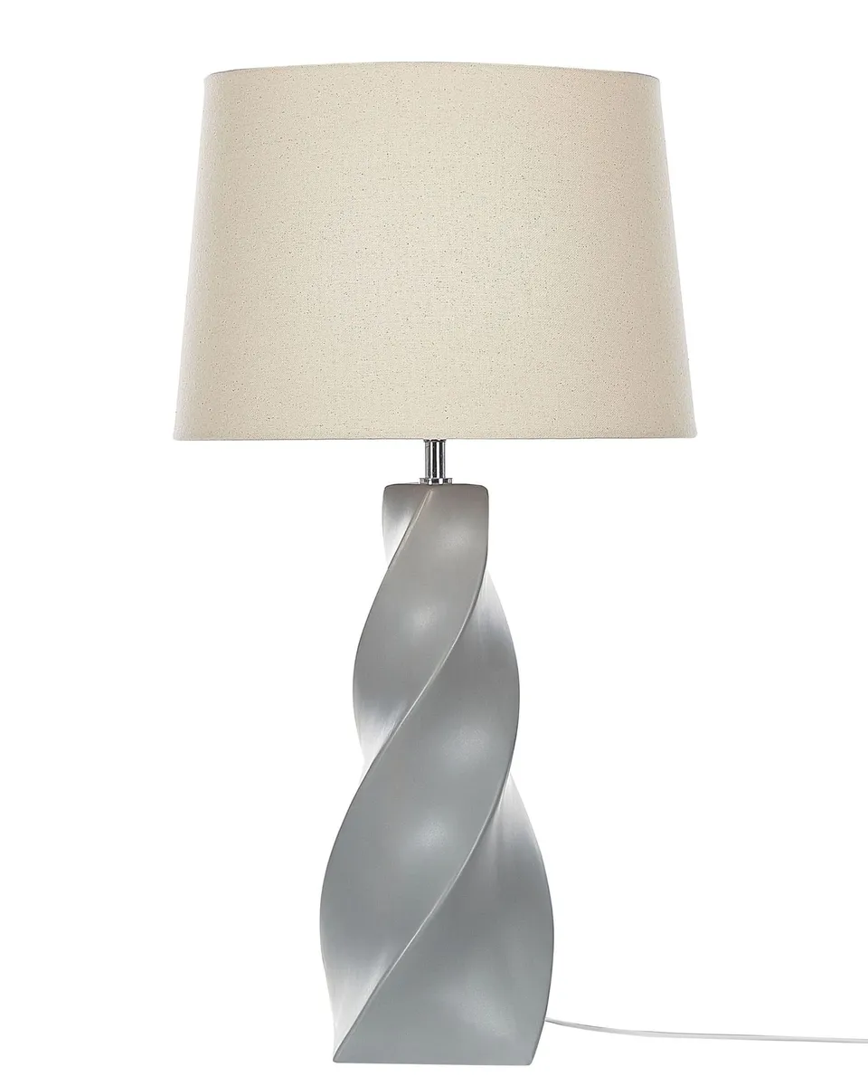 beliani-belaya-tischlampe-keramik-grau-71-cm-juteschirm image 1