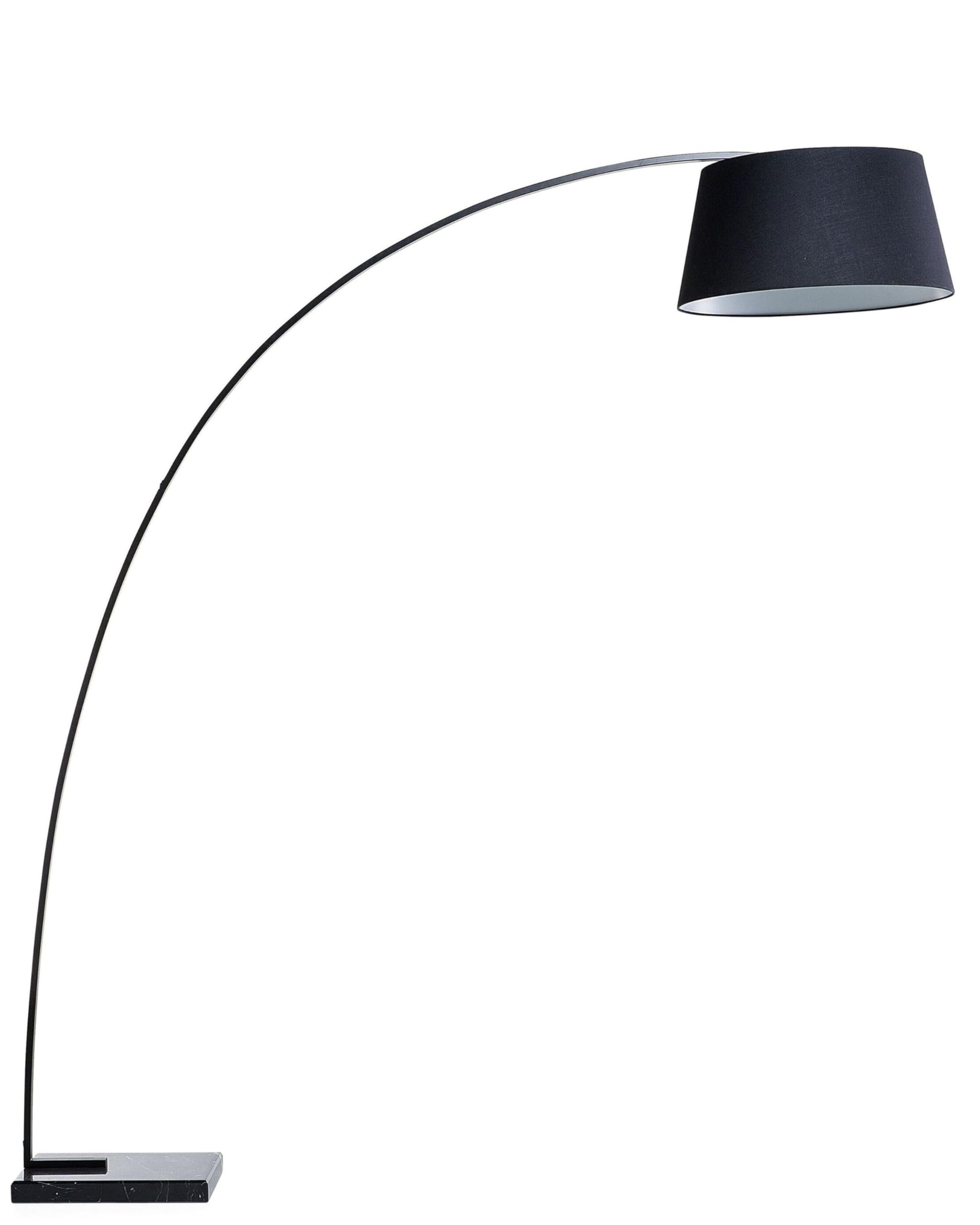 beliani-bogen-stehleuchte-schwarz-metall-marmor-e27-188-cm image 1
