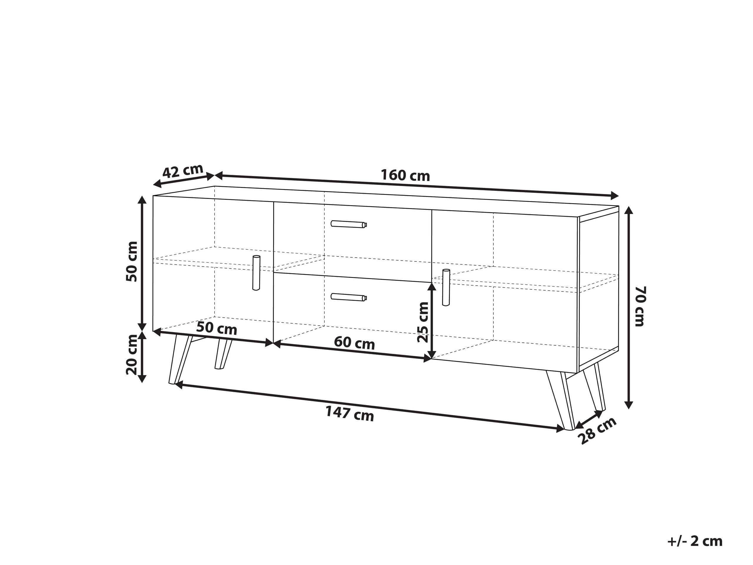 beliani-meet-ii-sideboard-wei-160-cm-mit-eichenbeinen image 3