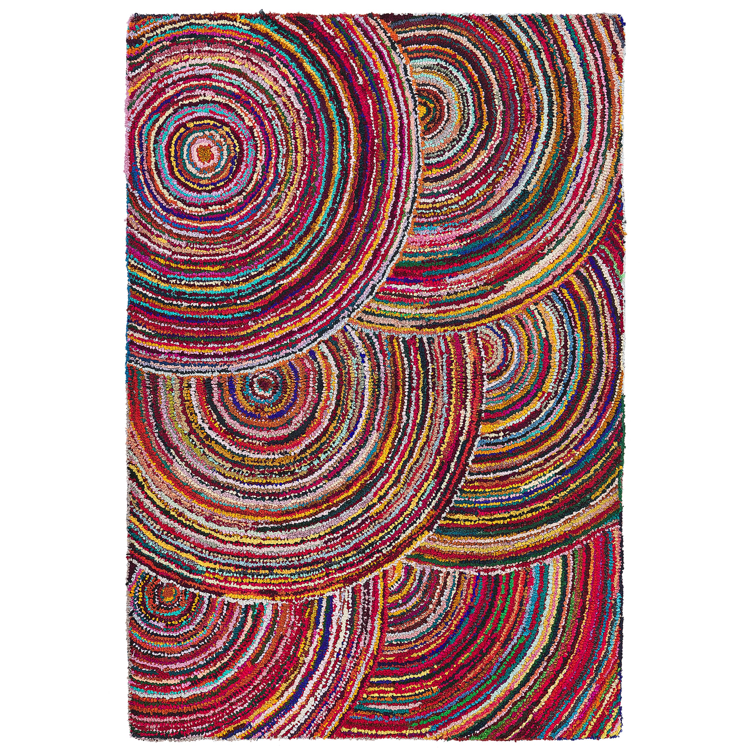 beliani-kozan-teppich-160x230-cm-bunt-kreise-hochflor image 4