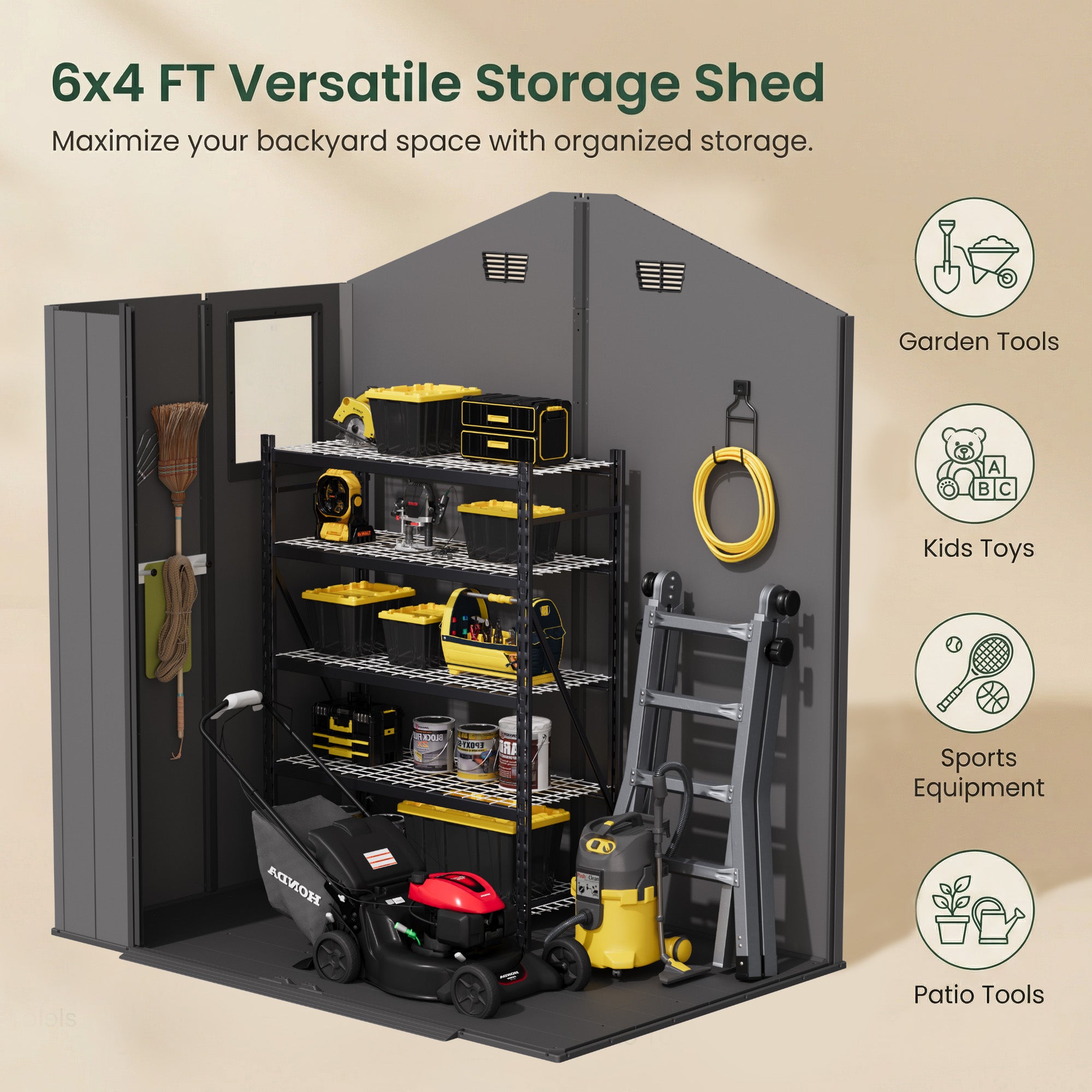 homall-metal-shed-ger-teschuppen-6x4ft-dunkelgrau image 8