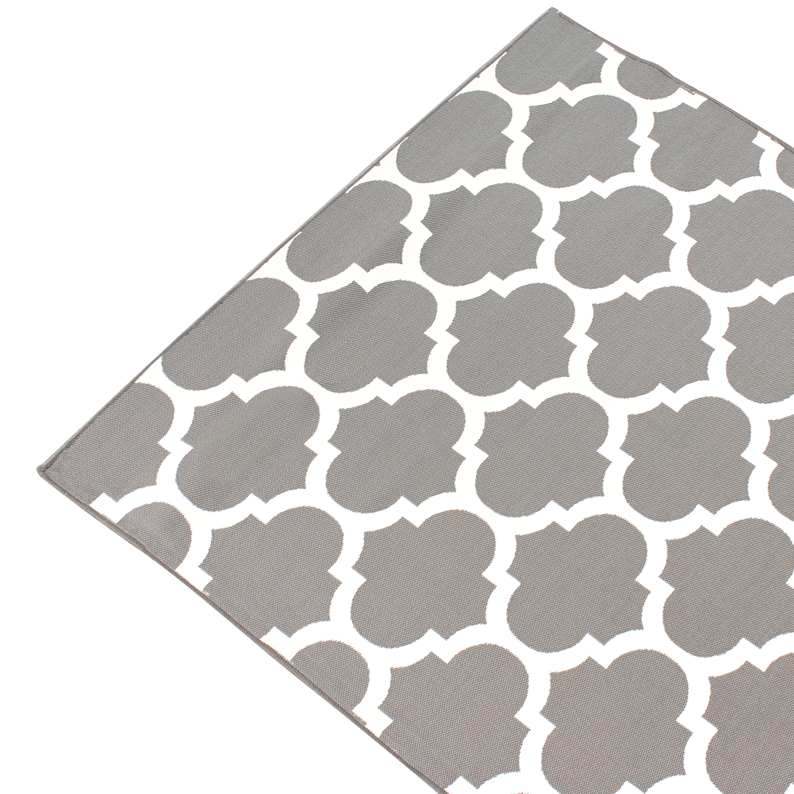beliani-aksu-teppich-140x200-cm-grau-handgewebt-marokko-muster image 4