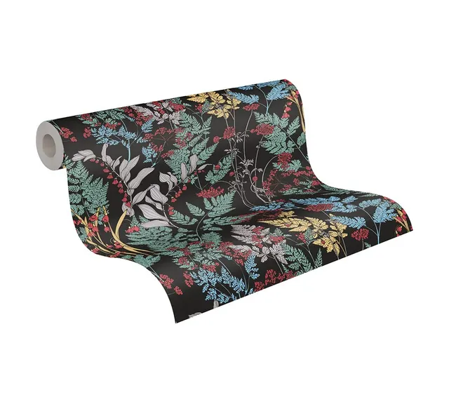 architects-paper-floral-impression-37751-1-vliestapete-blumen-schwarz image 1