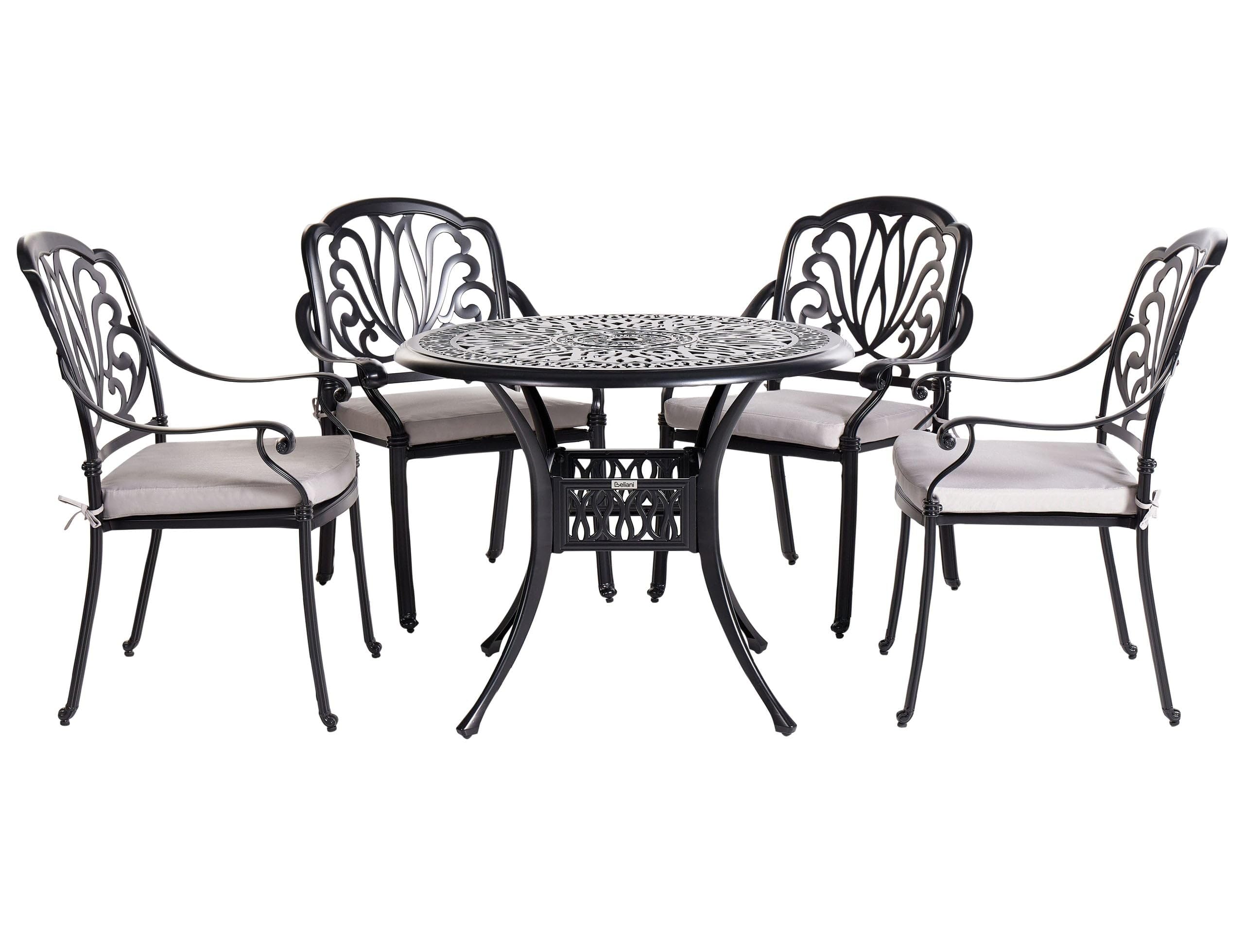 beliani-ancona-gartenset-aluminium-schwarz-tisch-4-st-hle image 1