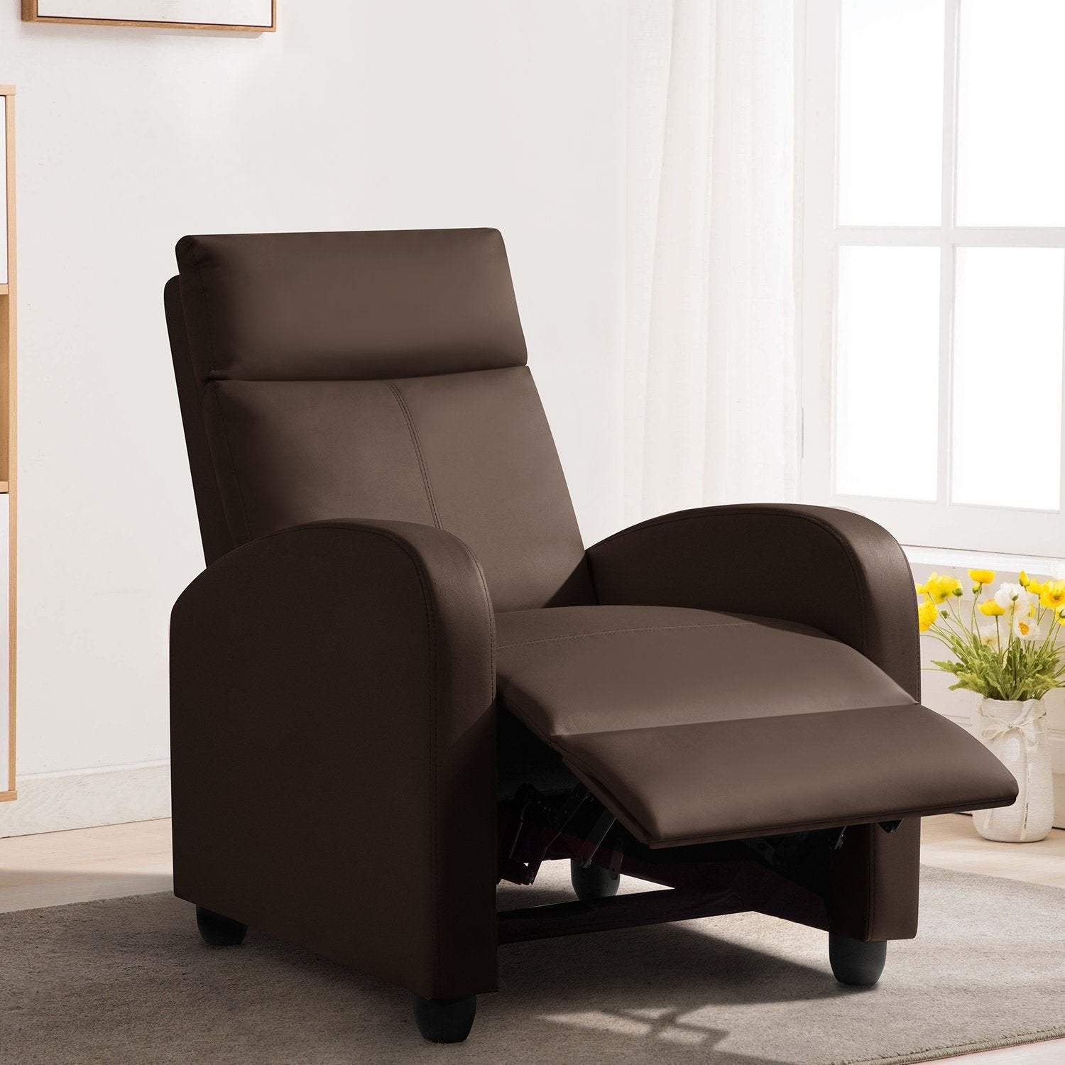 homall-recliner-relaxsessel-pu-leder-braun-verstellbar-180-grad image 2