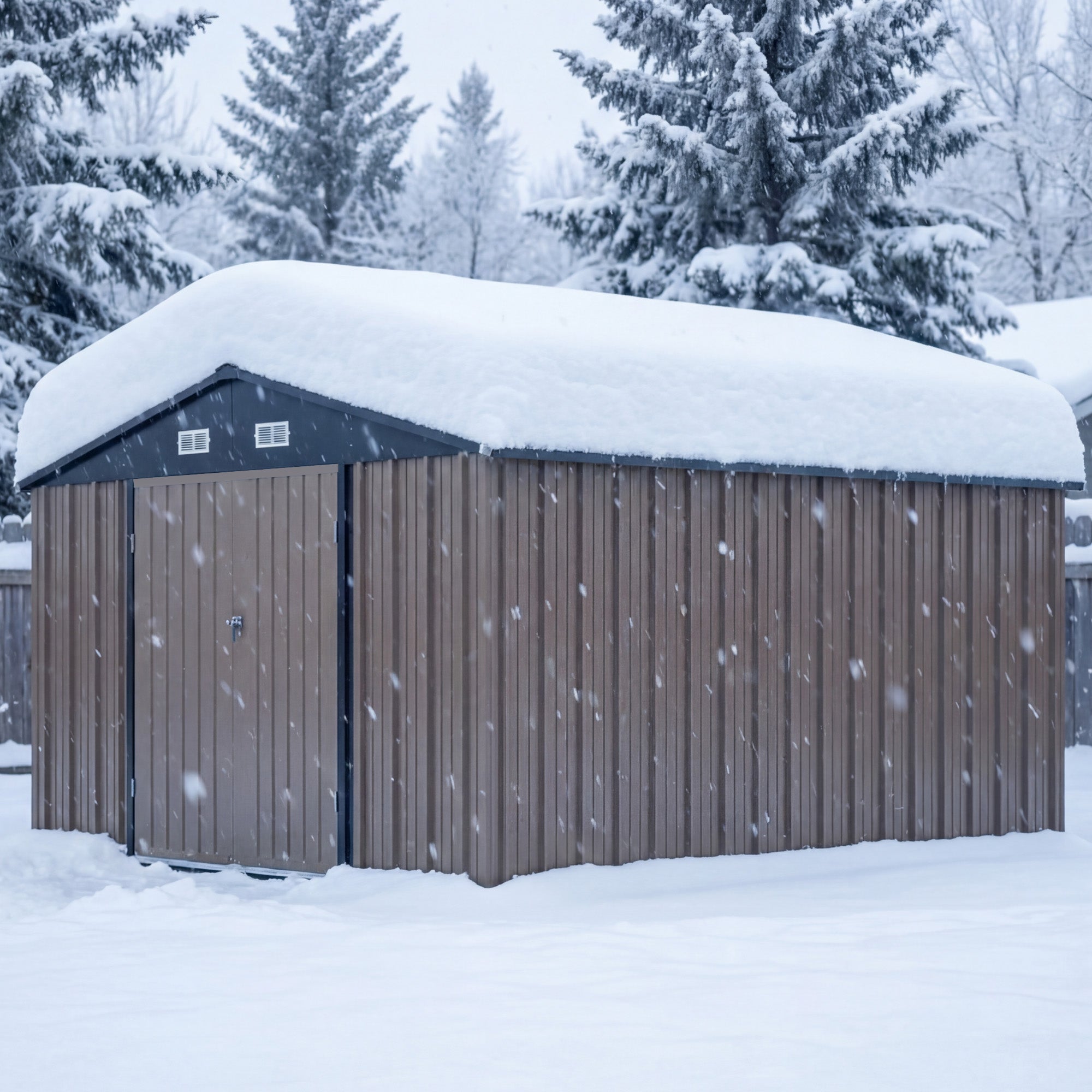 homall-metal-shed-ger-teschuppen-10x12ft-braun-metall-abschlie-bar image 7