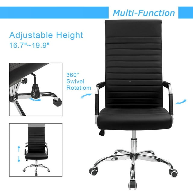 homall-office-chair-b-rostuhl-leder-schwarz-hoch image 3