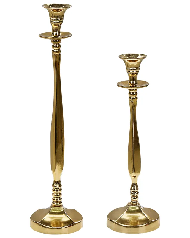 beliani-tirah-kerzenst-nder-2er-set-gold-spitzkerzen image 1
