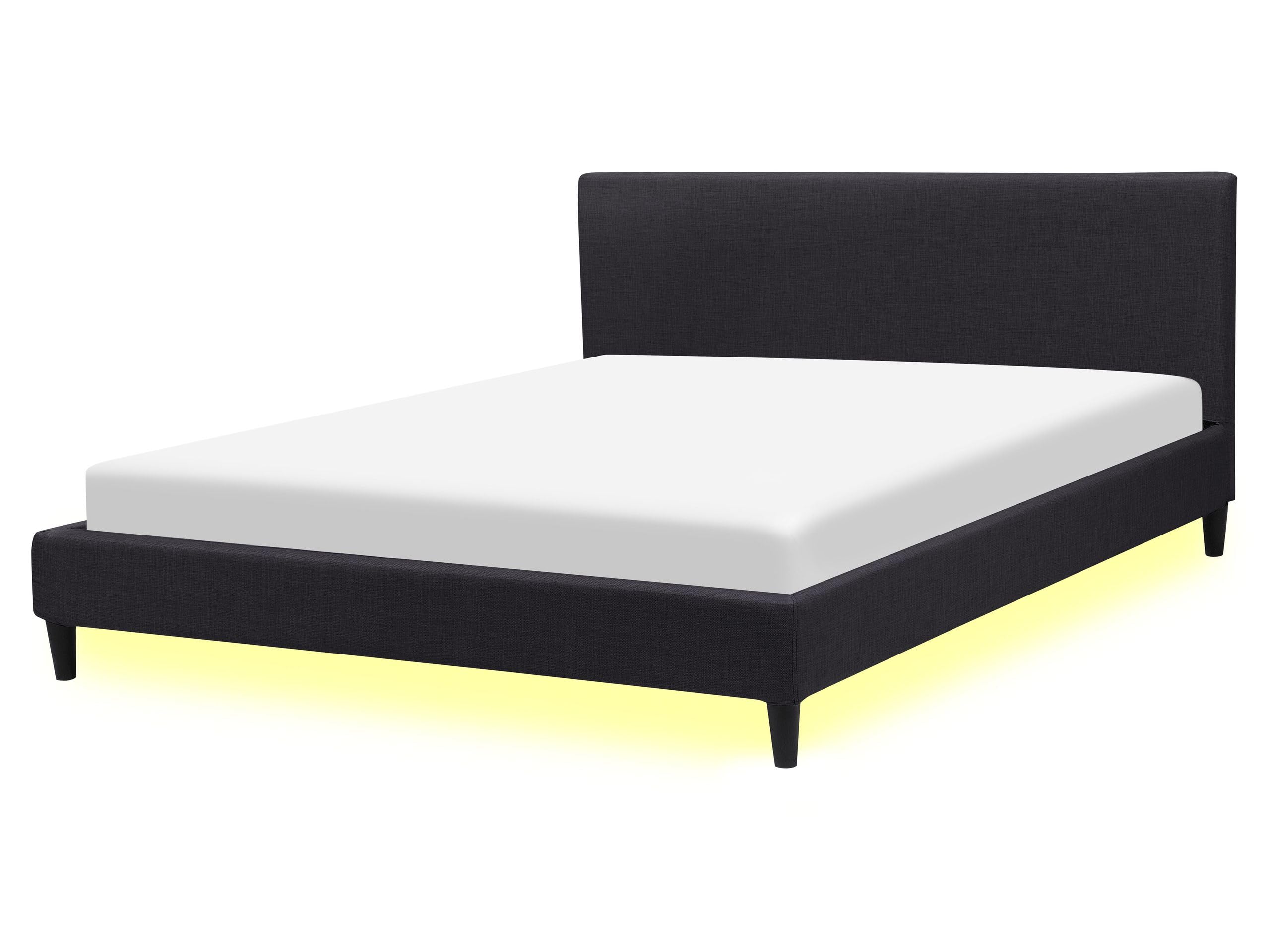 beliani-fitou-doppelbett-160x200-schwarz-led image 1