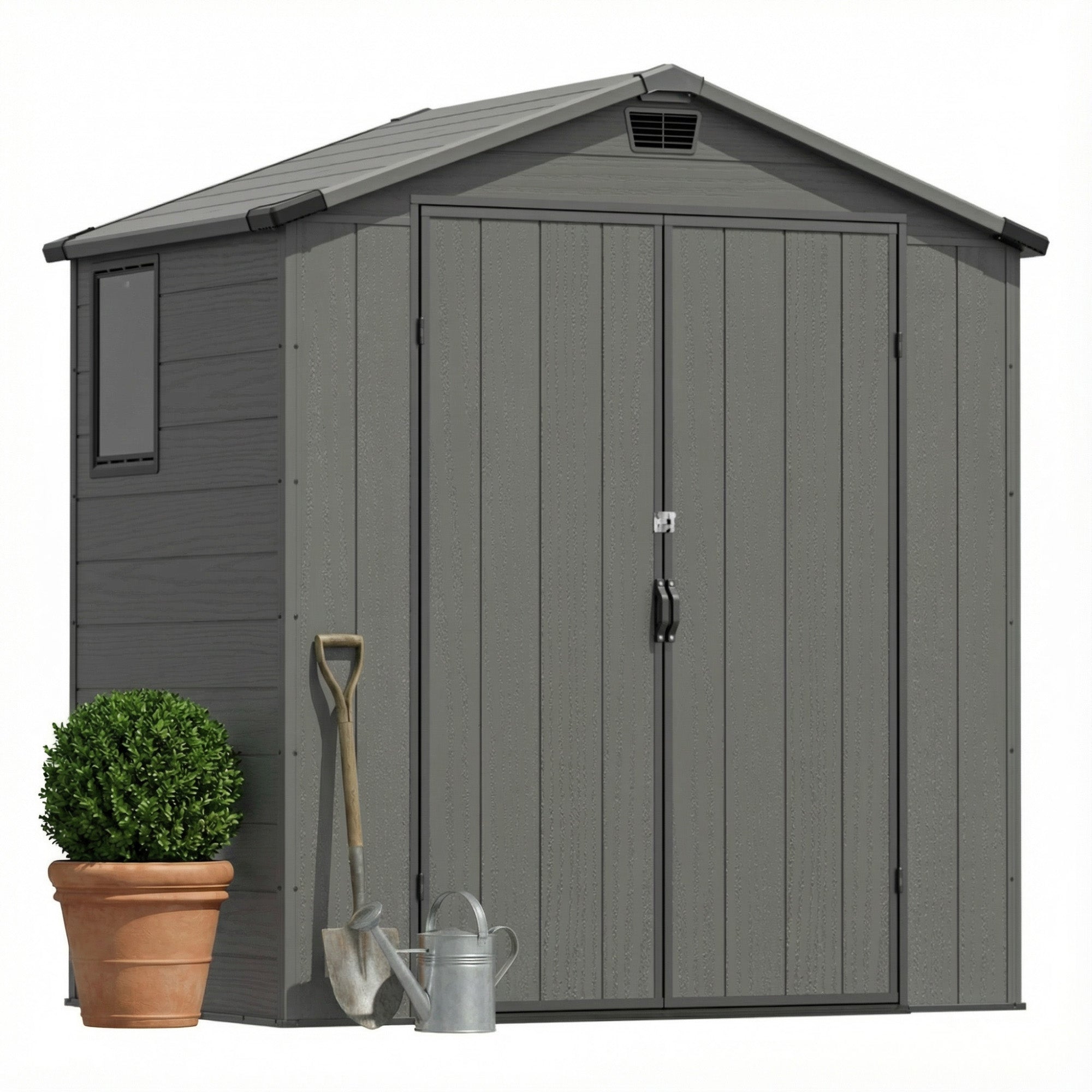 homall-metal-shed-ger-teschuppen-6x4ft-dunkelgrau image 2