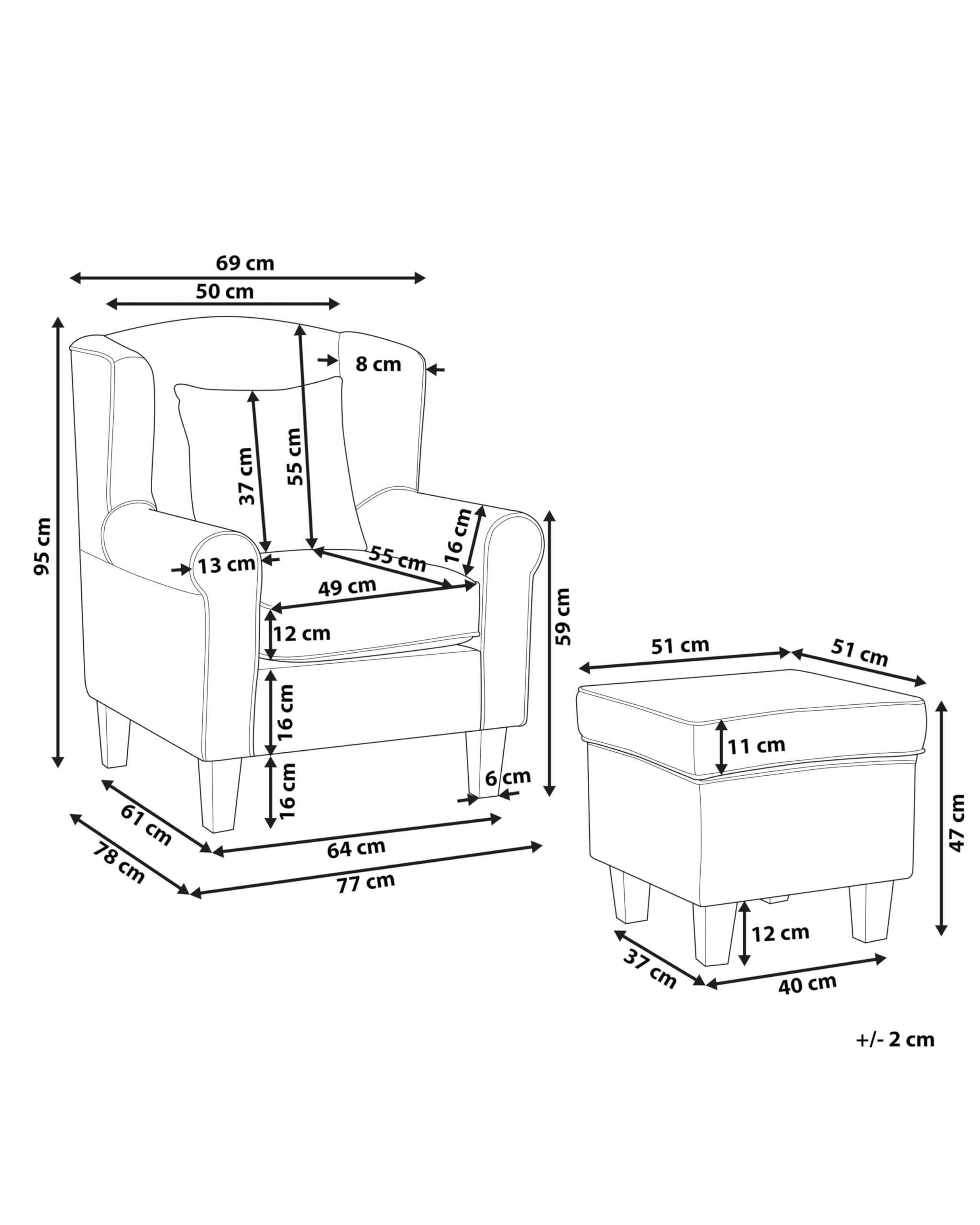 beliani-hamar-sessel-mit-hocker-hellgrau-blumenmuster-stoff image 3