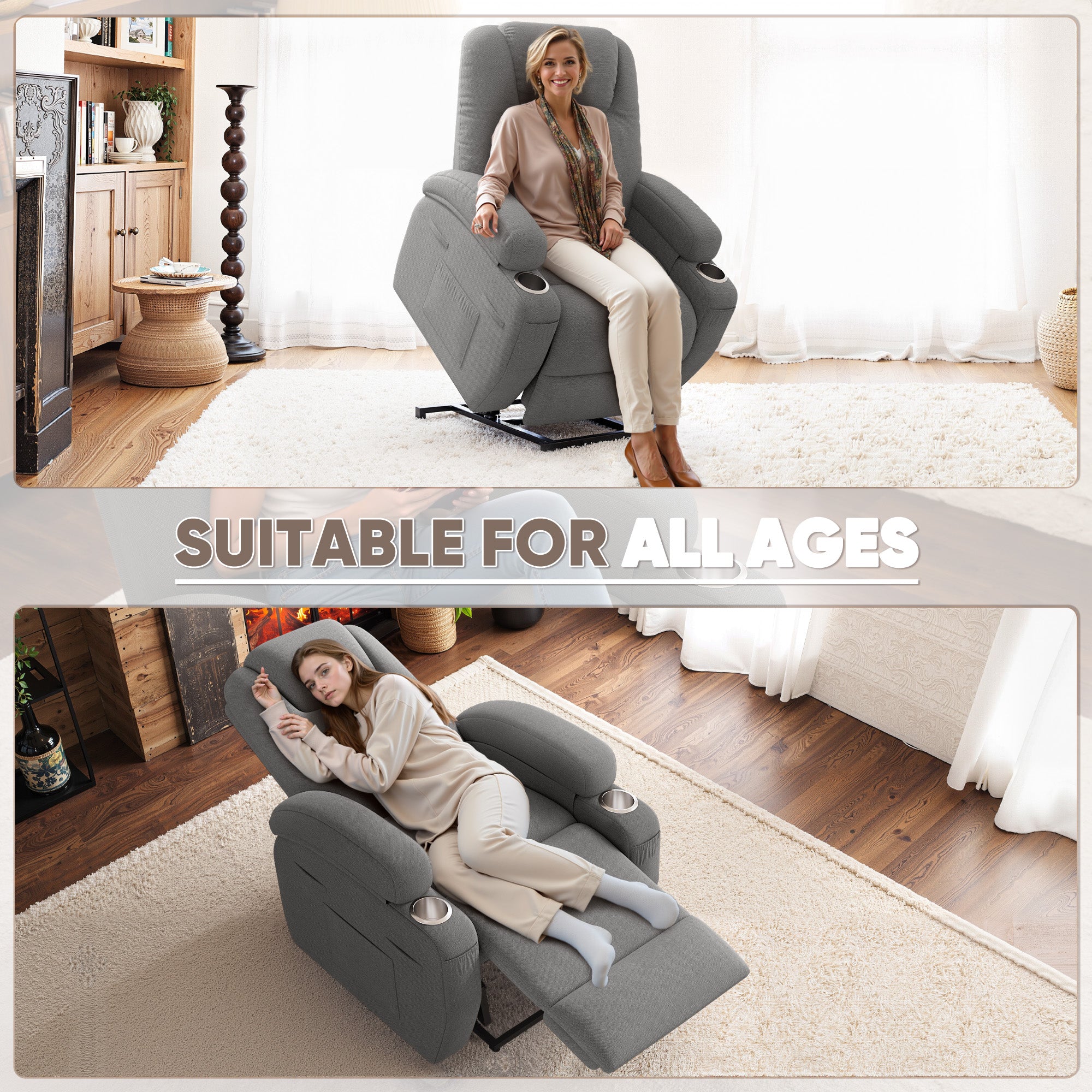 homall-recliner-chair-aufstehsessel-massage-beige-stoff image 6