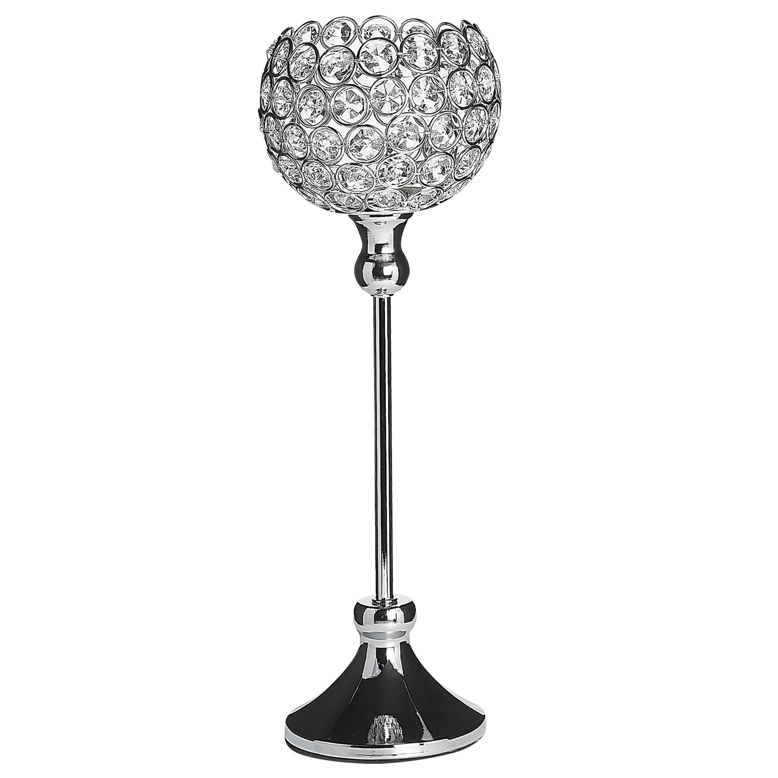 beliani-esternay-kerzenst-nder-kristall-27-cm-silber image 1