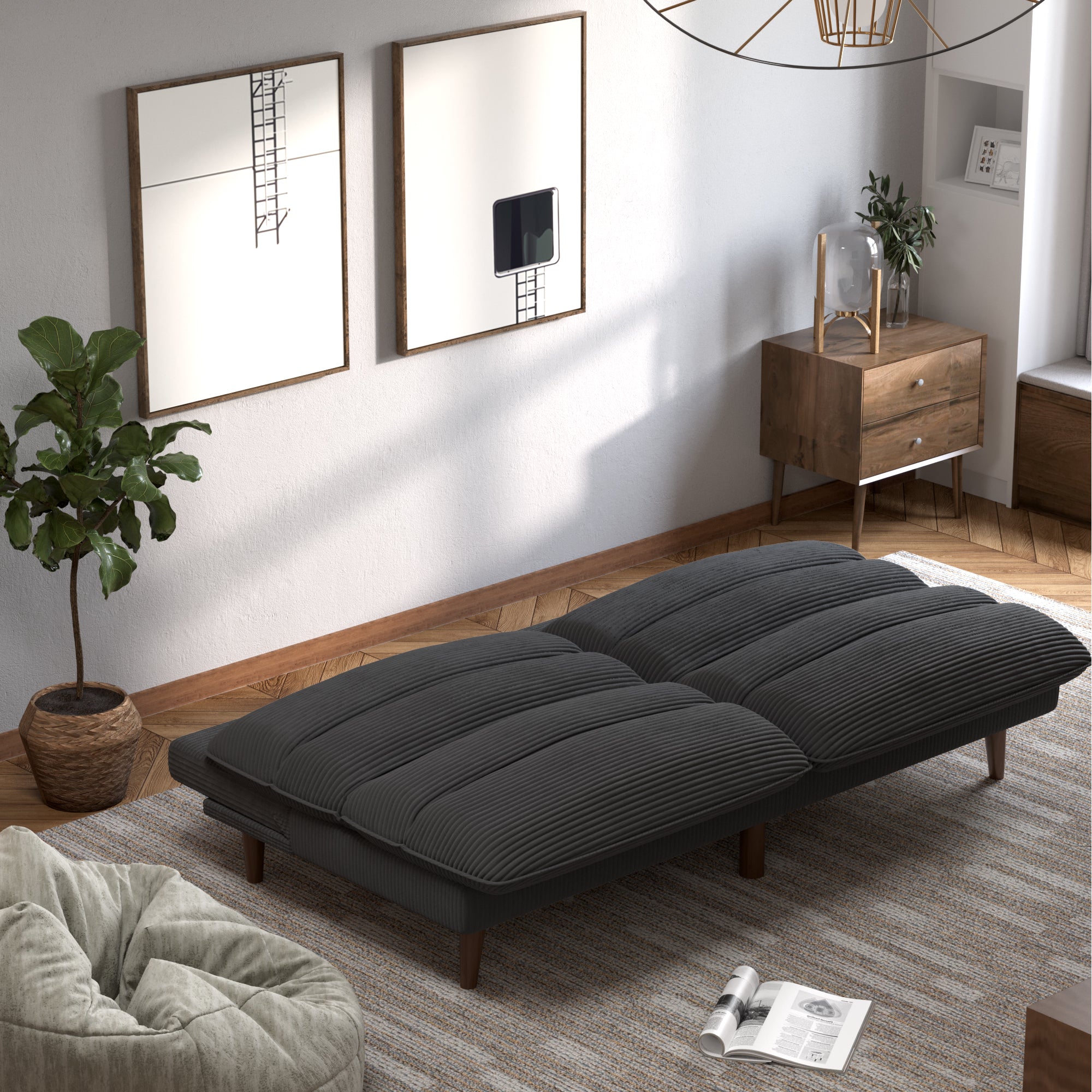 homall-sofa-2-sitzer-cord-gr-n-schlafsofa-verstellbar image 5
