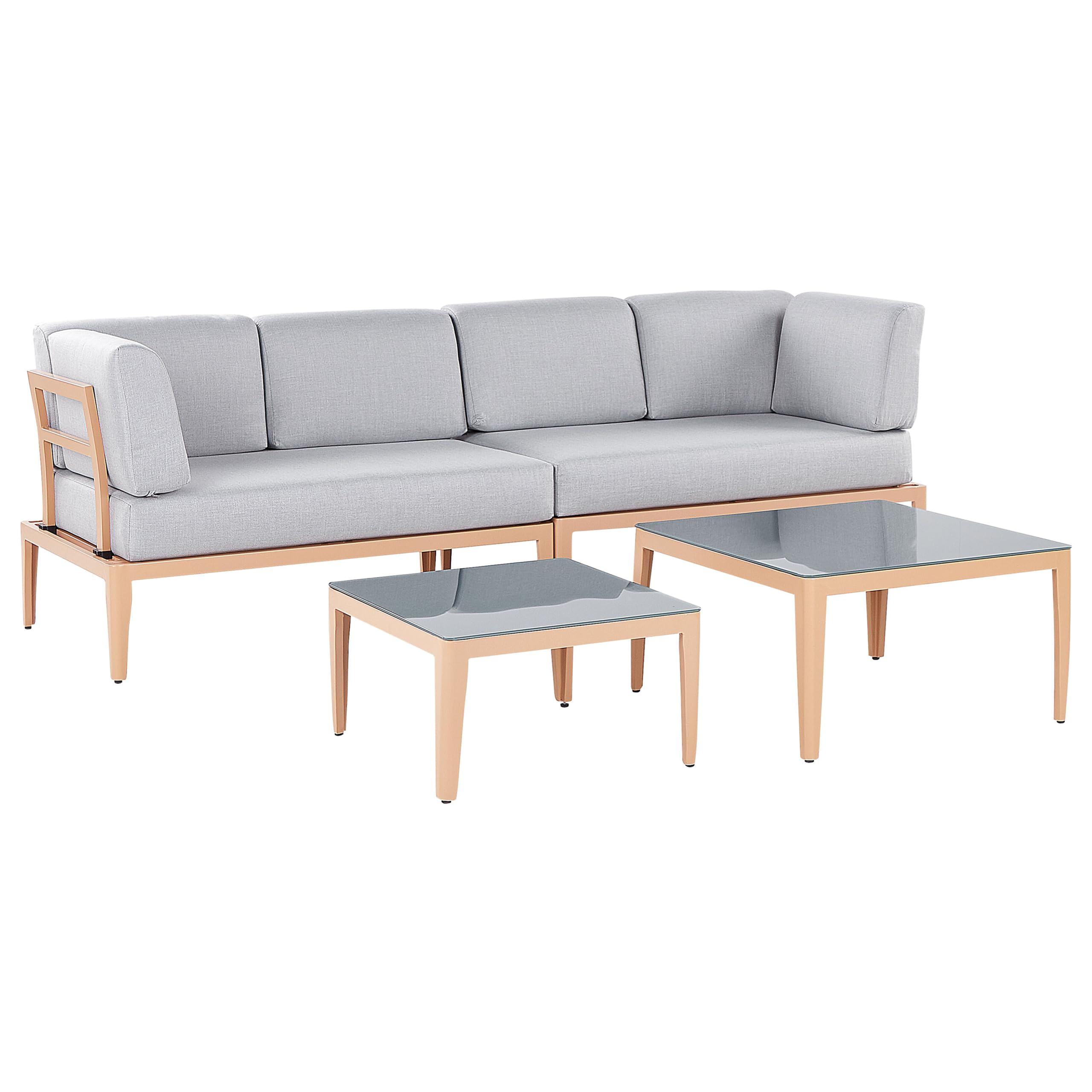 beliani-rima-iii-lounge-set-aluminium-6-sitzer-grau image 5