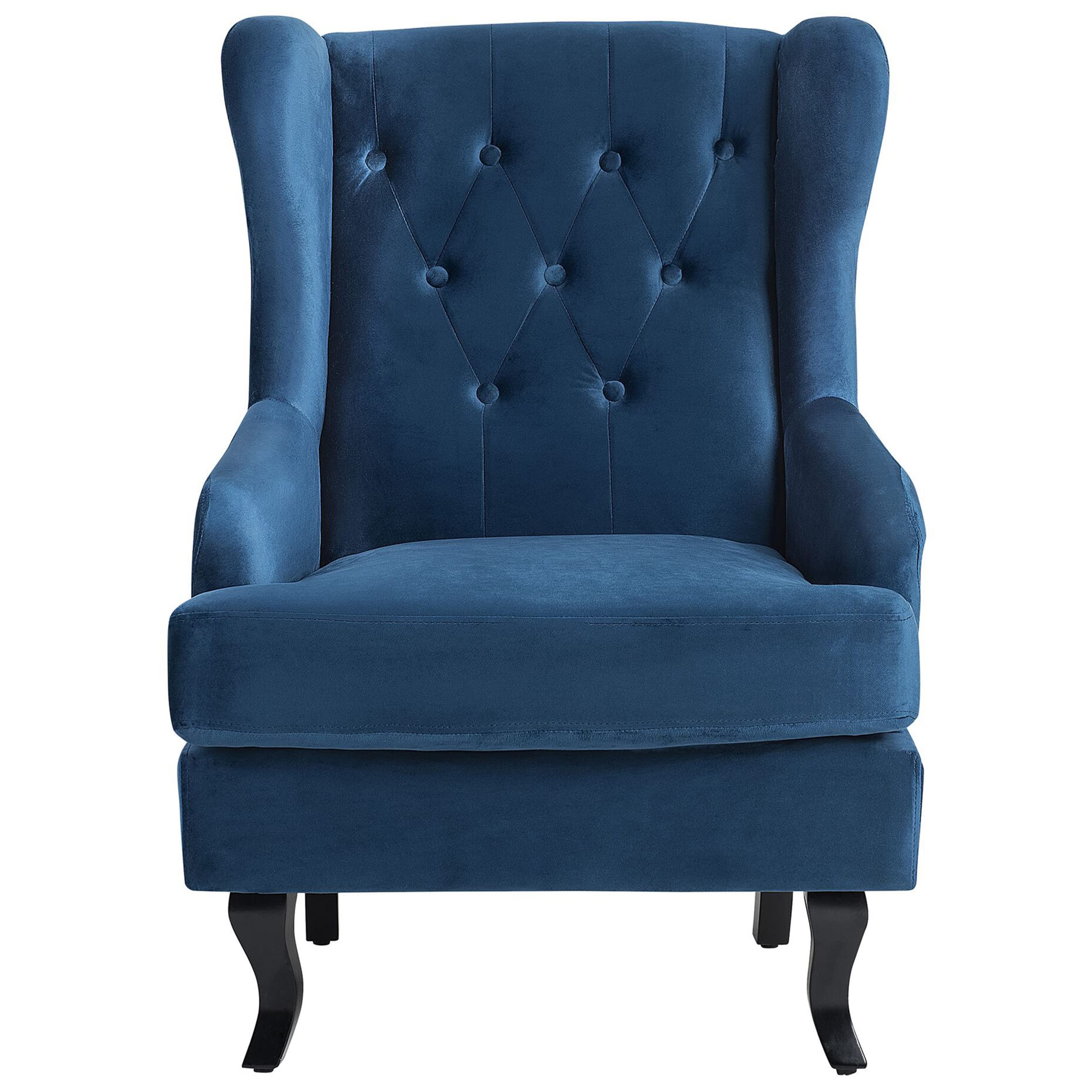 beliani-alta-ohrensessel-samt-blau-chesterfield image 4