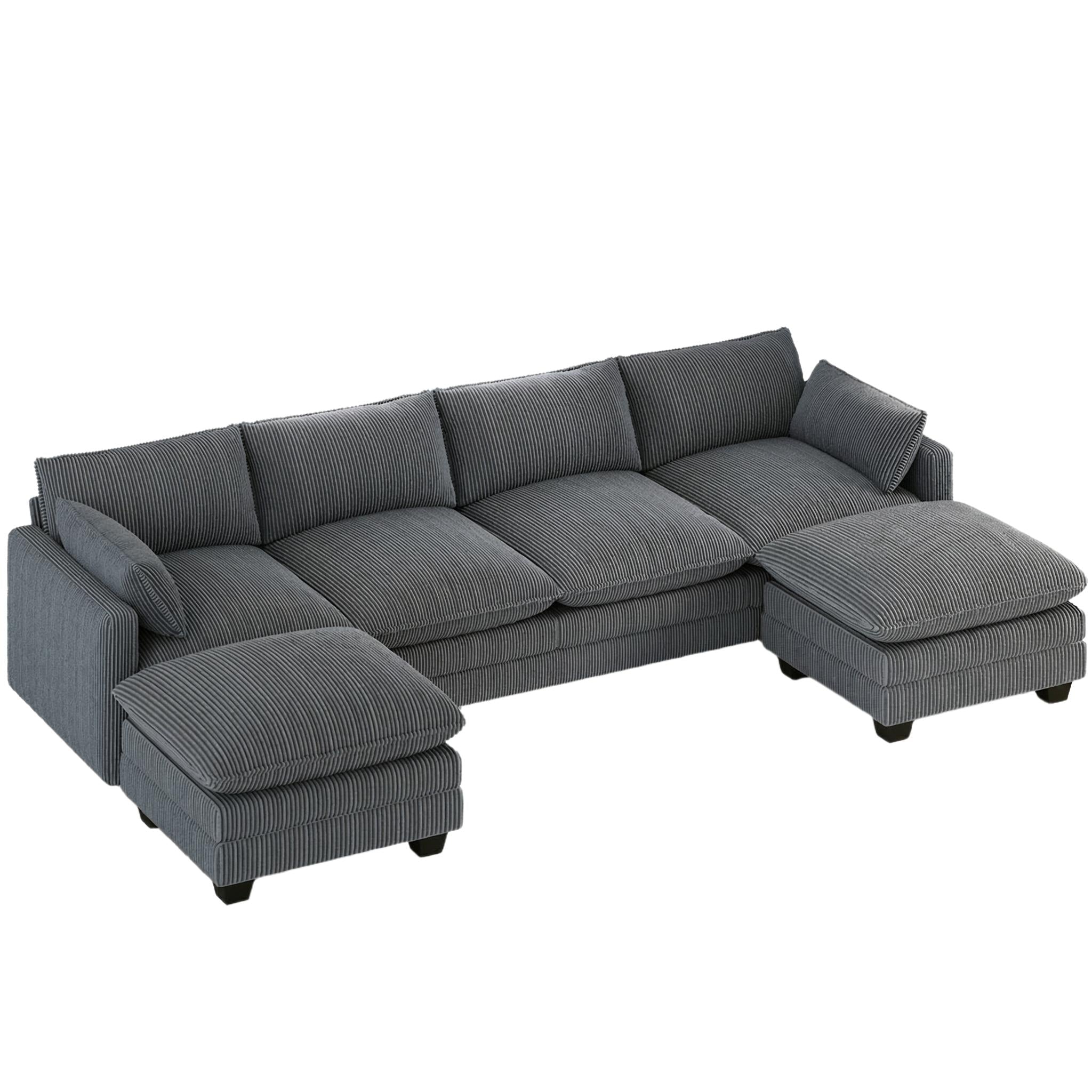 bealife-ar89-ecksofa-cord-beige-u-form-4-sitzer-320-cm image 2