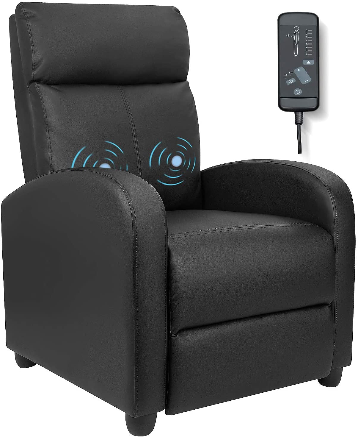 homall-recliner-chair-fernsehsessel-pu-leder-schwarz-90-180-grad image 2