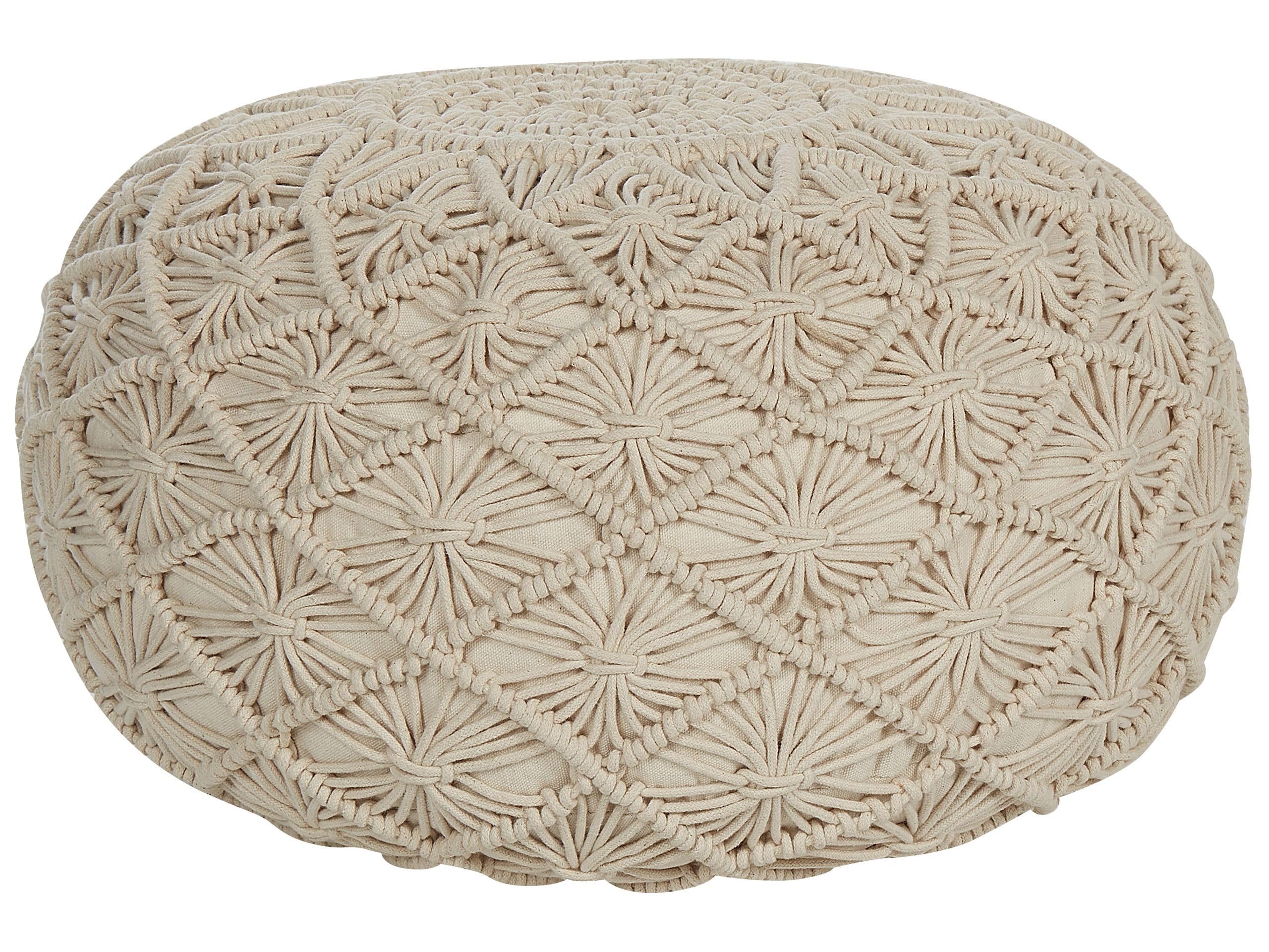 beliani-berkane-pouf-baumwolle-beige-rund-50-cm image 1