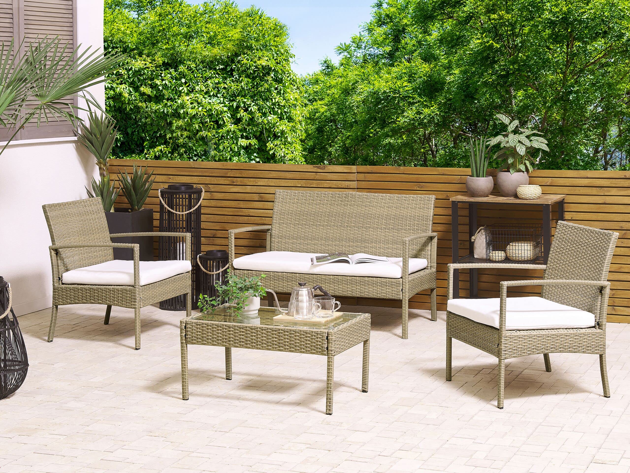 beliani-marsala-gartenset-polyrattan-hellbraun-cremewei-4-pers image 2