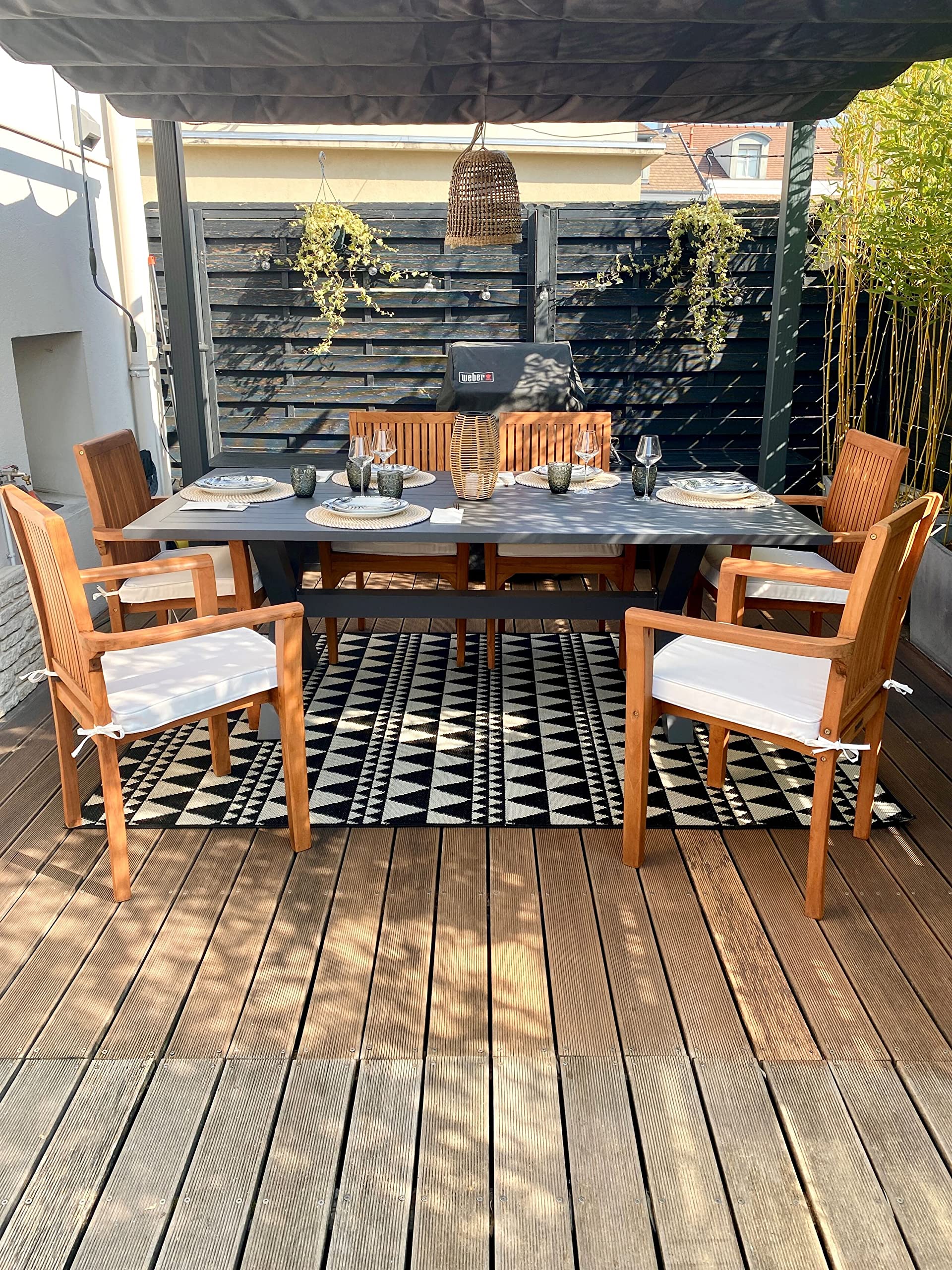 beliani-cascais-gartentisch-aluminium-grau-200x105-cm image 8
