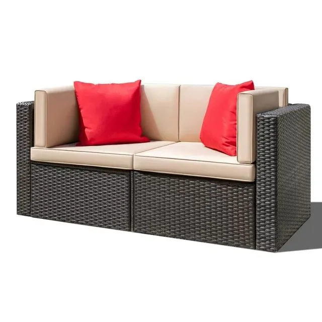 homall-patio-furniture-loveseat-gartensofa-rattan-beige image 1