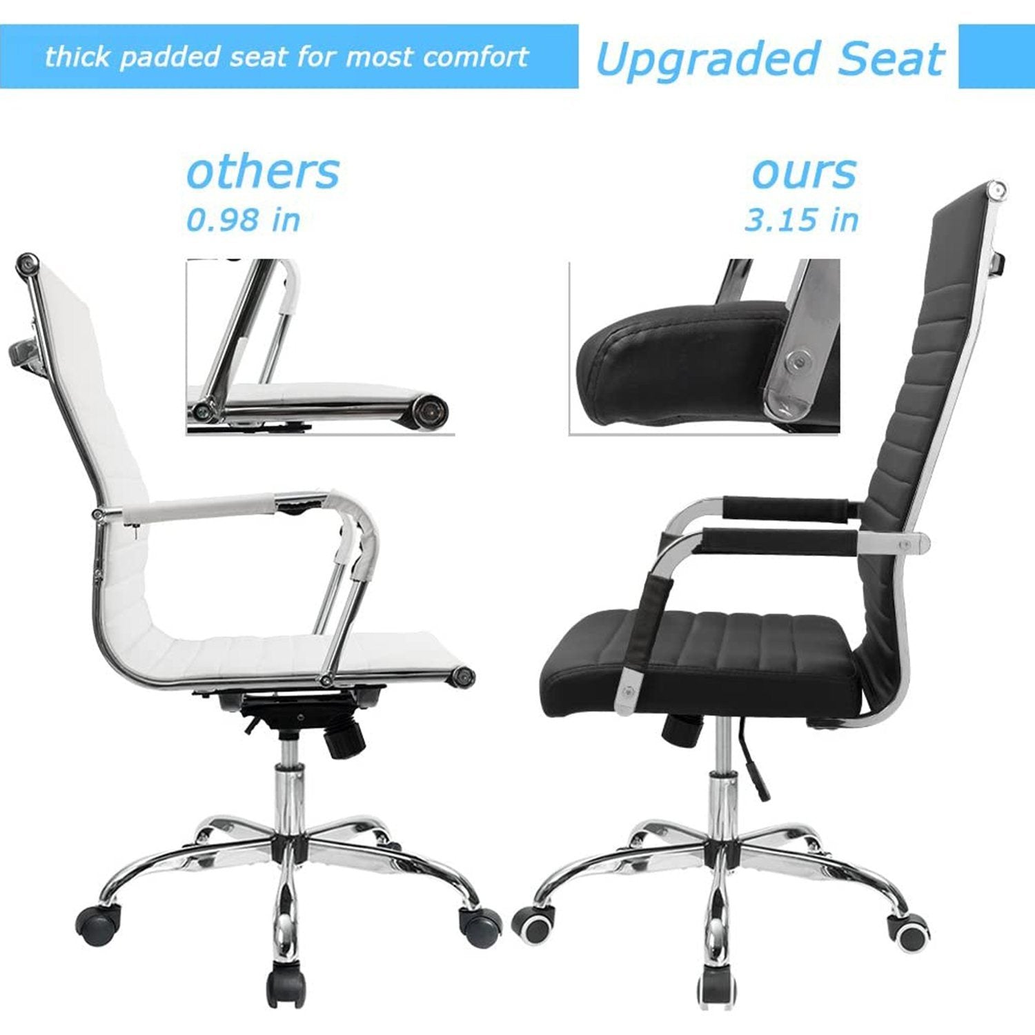 homall-office-leather-chair-b-rostuhl-schwarz-kunstleder image 5