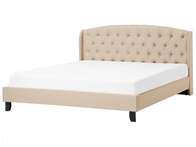beliani-bordeaux-polsterbett-180x200-beige-leinenoptik image 1