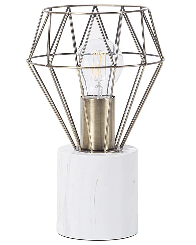 beliani-mooni-tischlampe-klein-gold-metall-marmor-e27 image 1