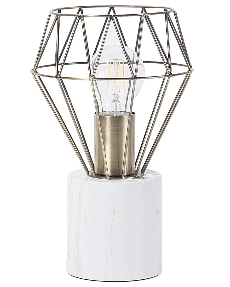beliani-mooni-tischlampe-klein-gold-metall-marmor-e27 image 1