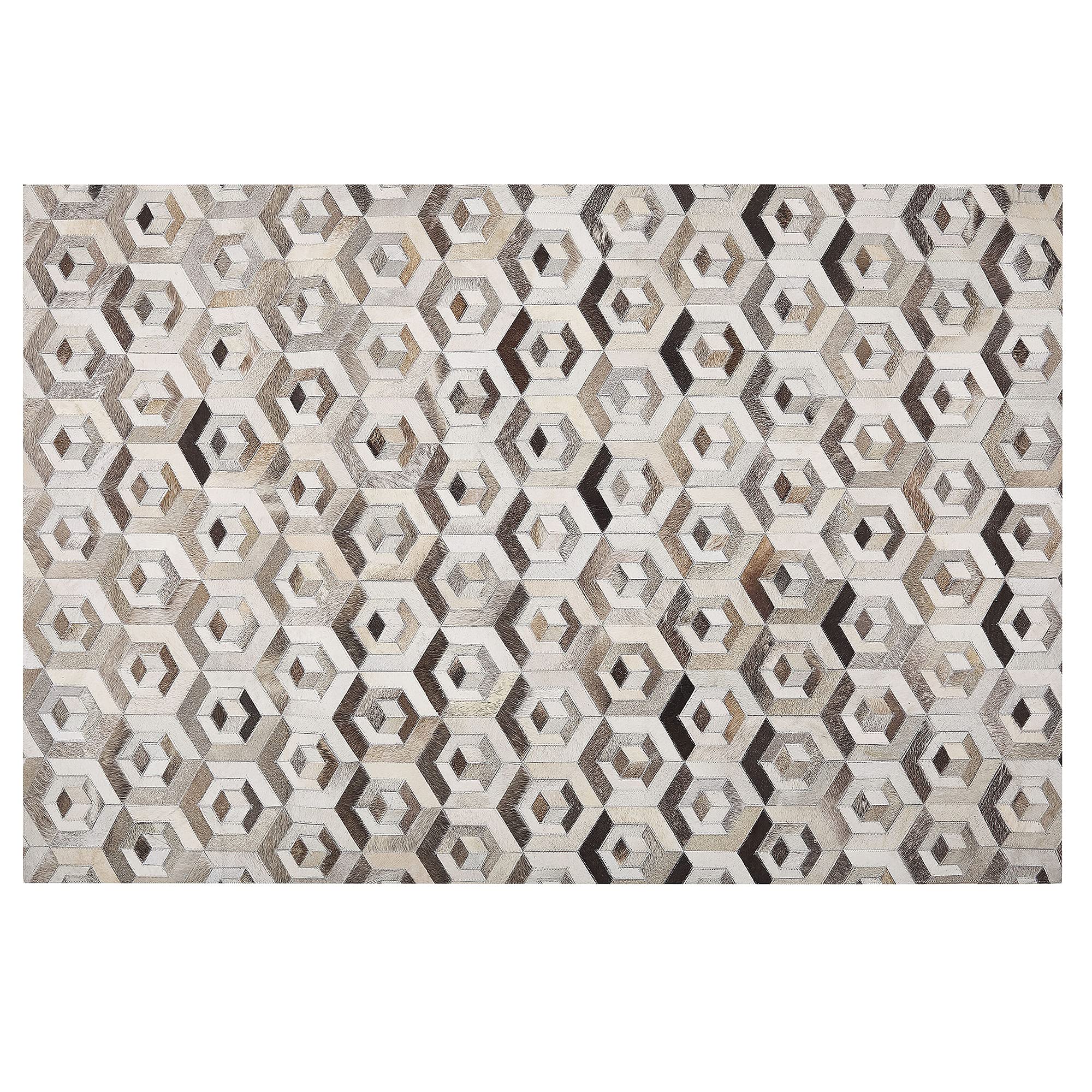 beliani-tavak-leder-teppich-140x200-cm-beige-braun-patchwork image 3