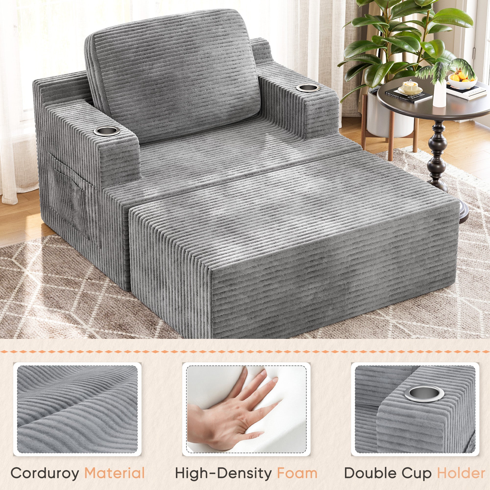 homall-sofa-bean-bag-chaiselongue-sitzsack-sessel-grau image 6
