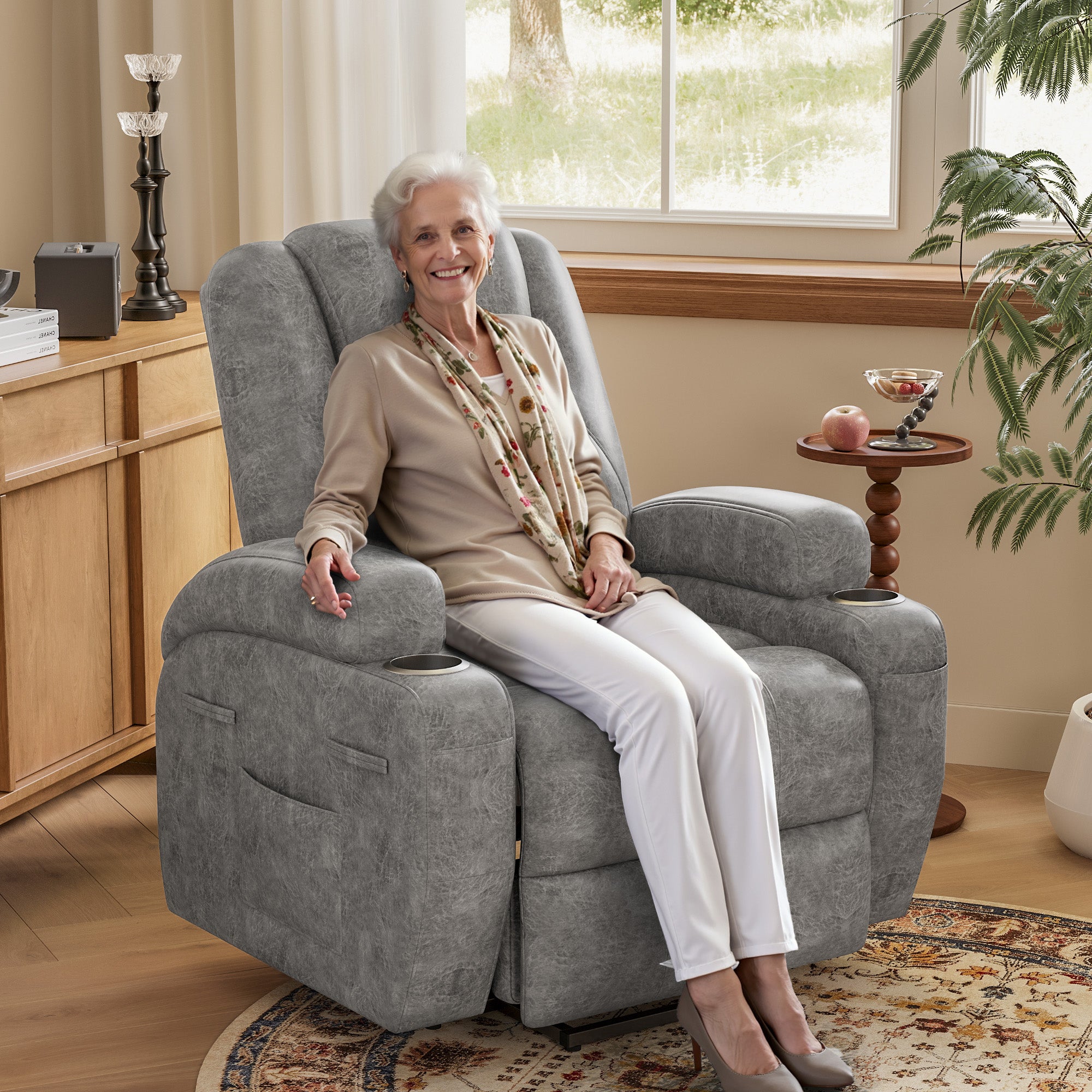 homall-recliner-chair-aufstehsessel-mit-massage-schwarz image 2