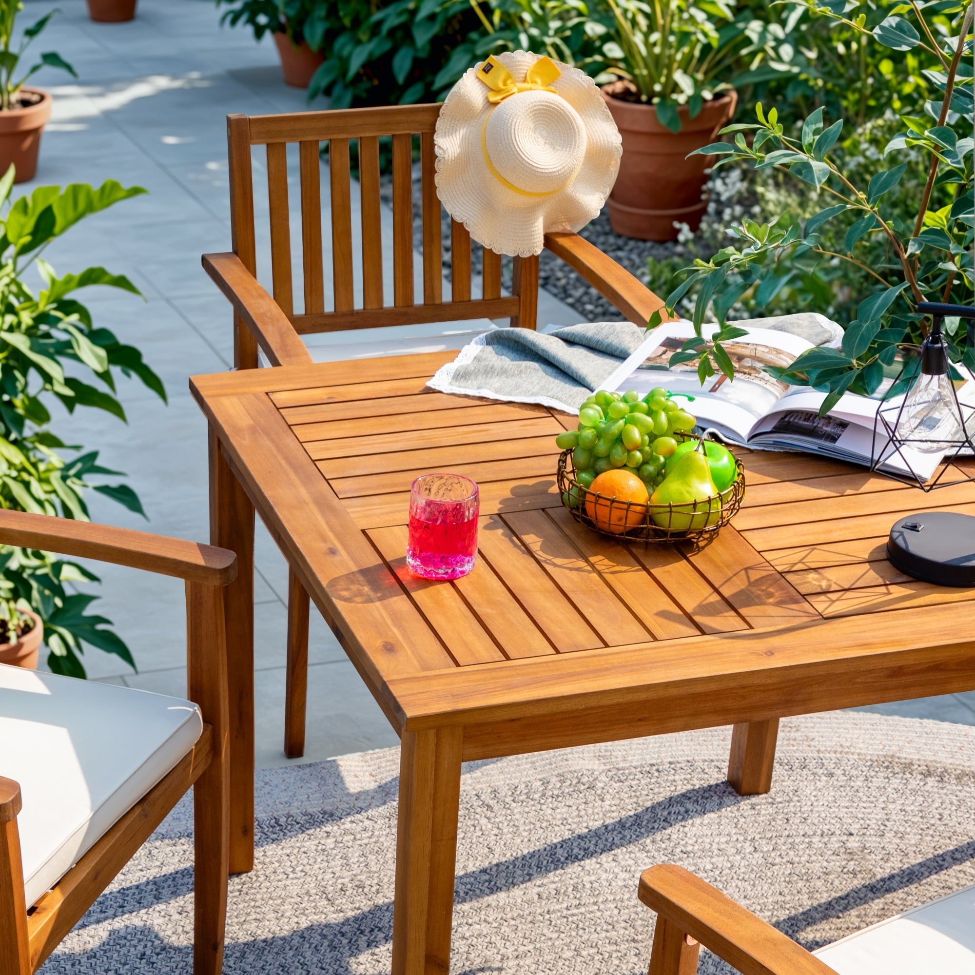 homall-patio-furniture-essgruppe-akazie-5-tlg-90cm-burlywood image 3